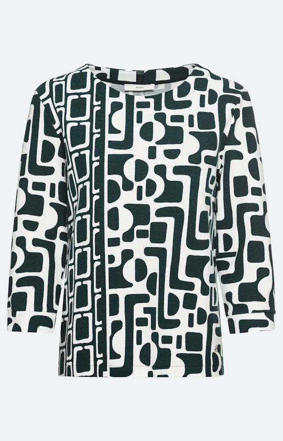 Gemustertes Sweatshirt mit 3/4-Arm