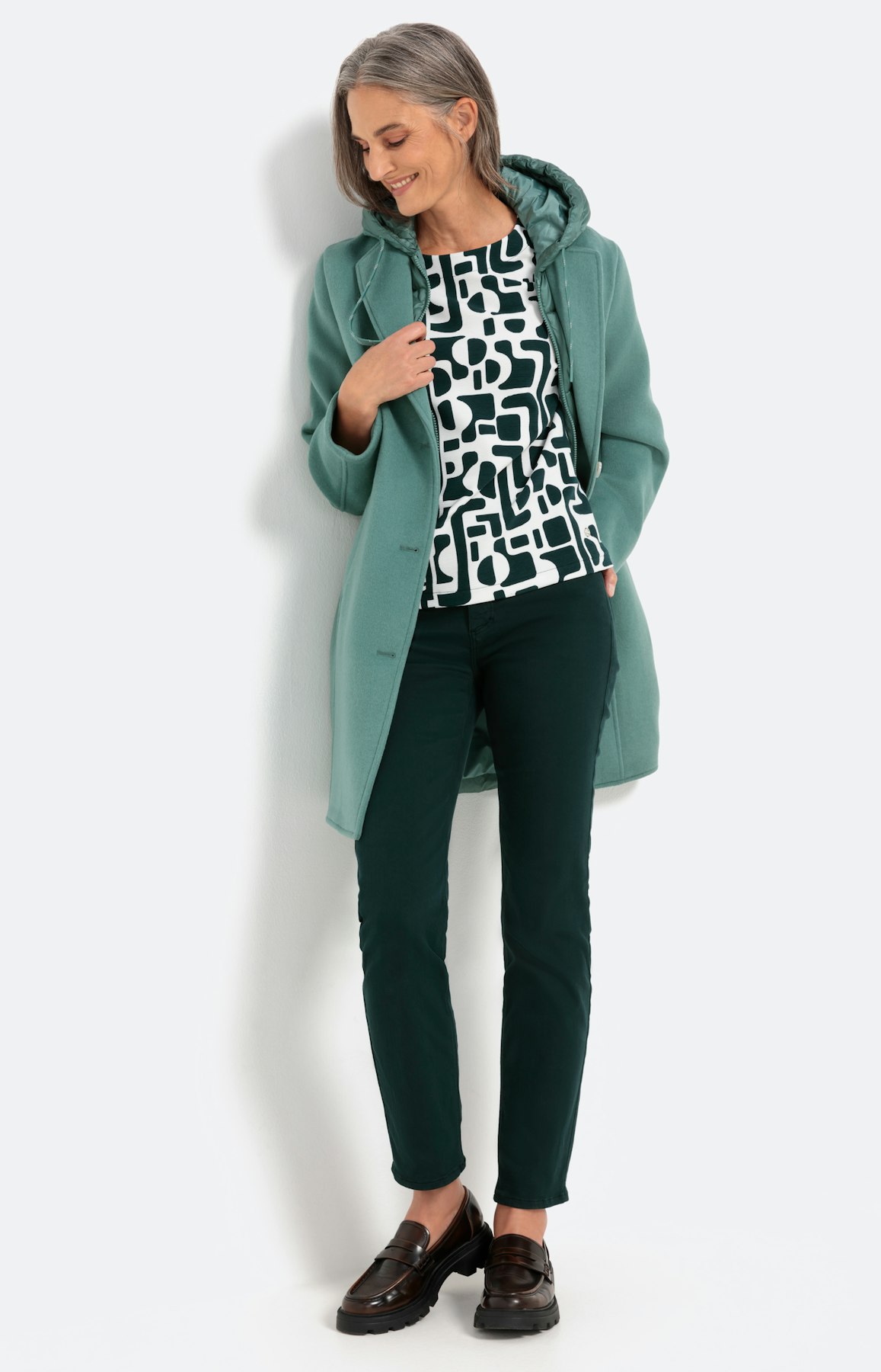 Gedessineerd sweatshirt met 3/4-mouwen