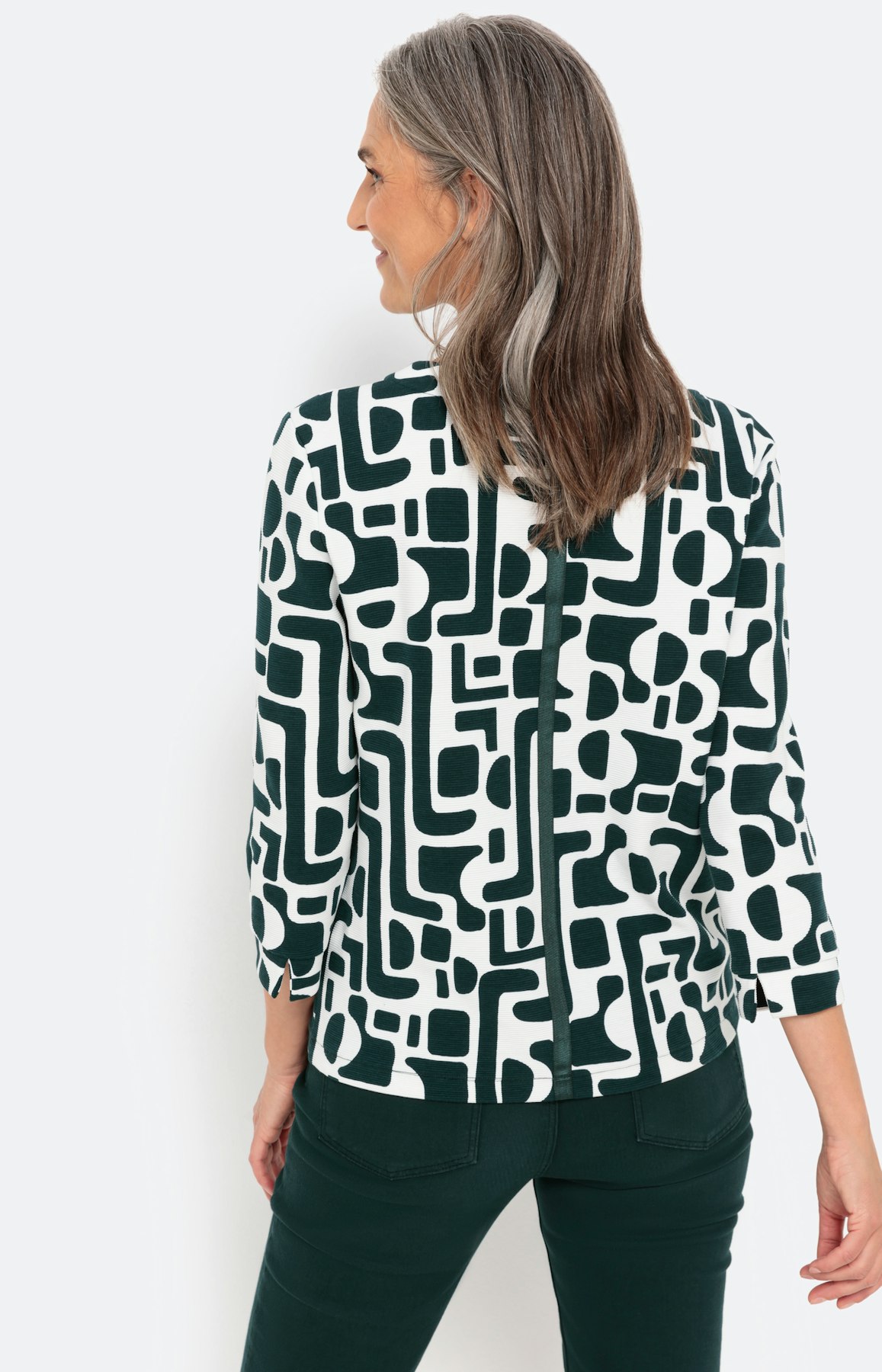 Gedessineerd sweatshirt met 3/4-mouwen