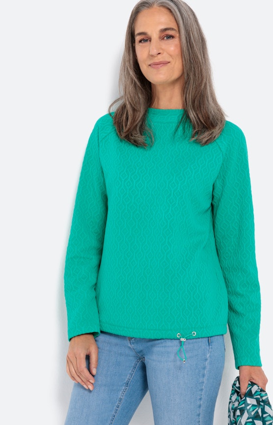 Sweatshirt mit hohem Kragen und Zugband