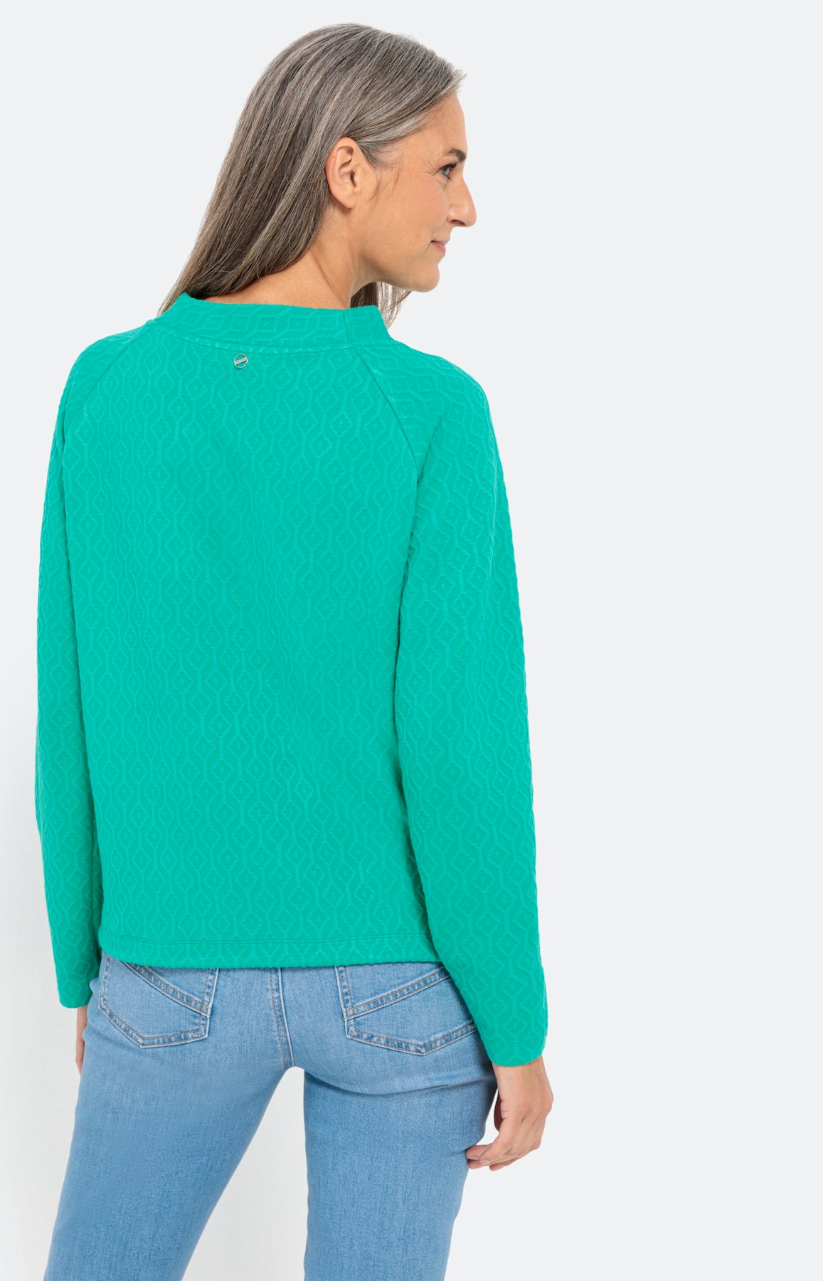 Sweatshirt met hoge kraag en tunnelkoord