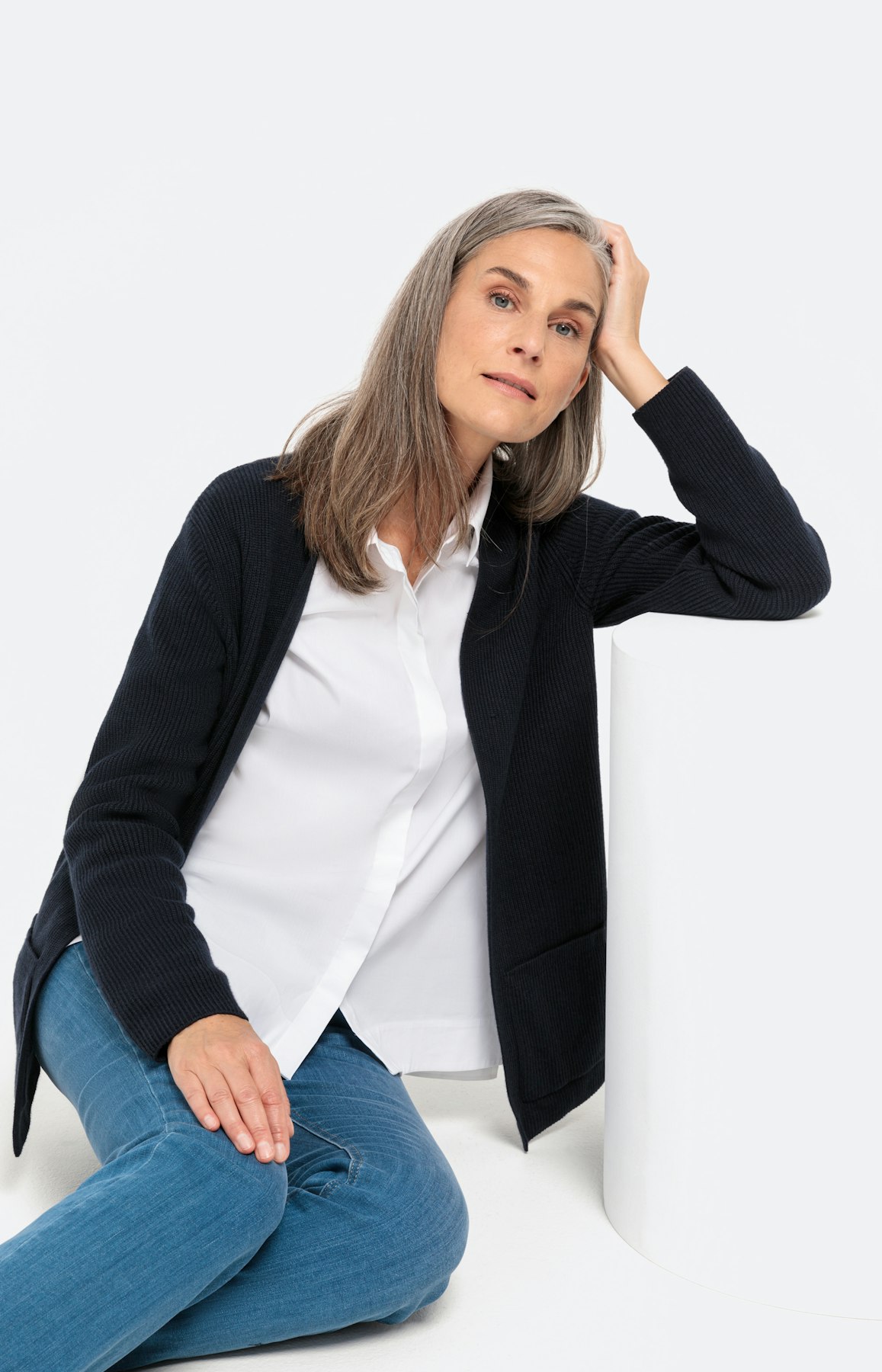 Sluitingloze cardigan met lange mouwen