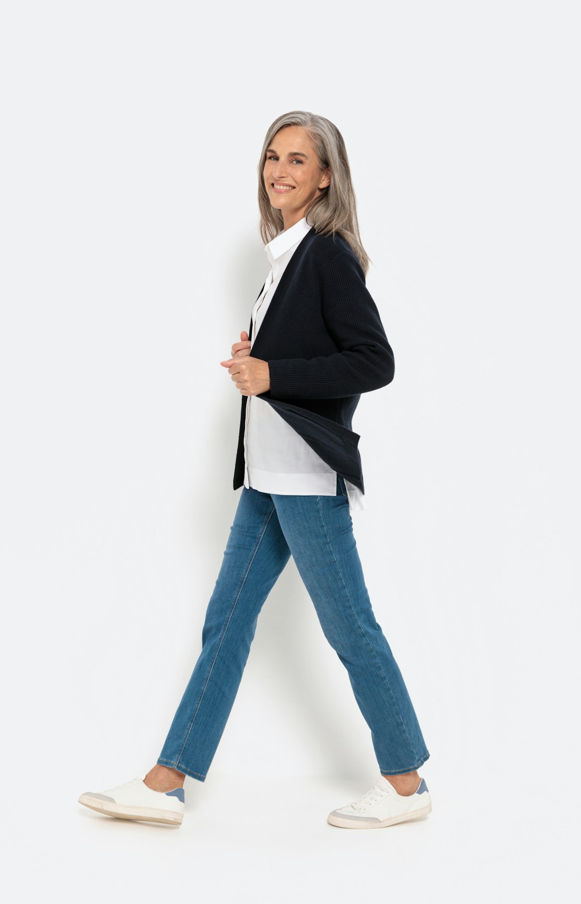 Sluitingloze cardigan met lange mouwen