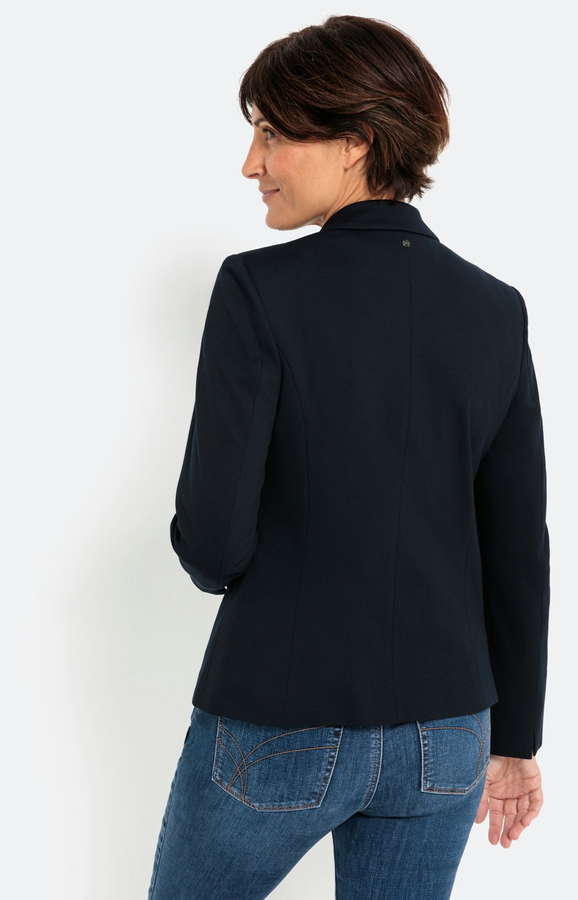 Basic blazer in jersey, navy