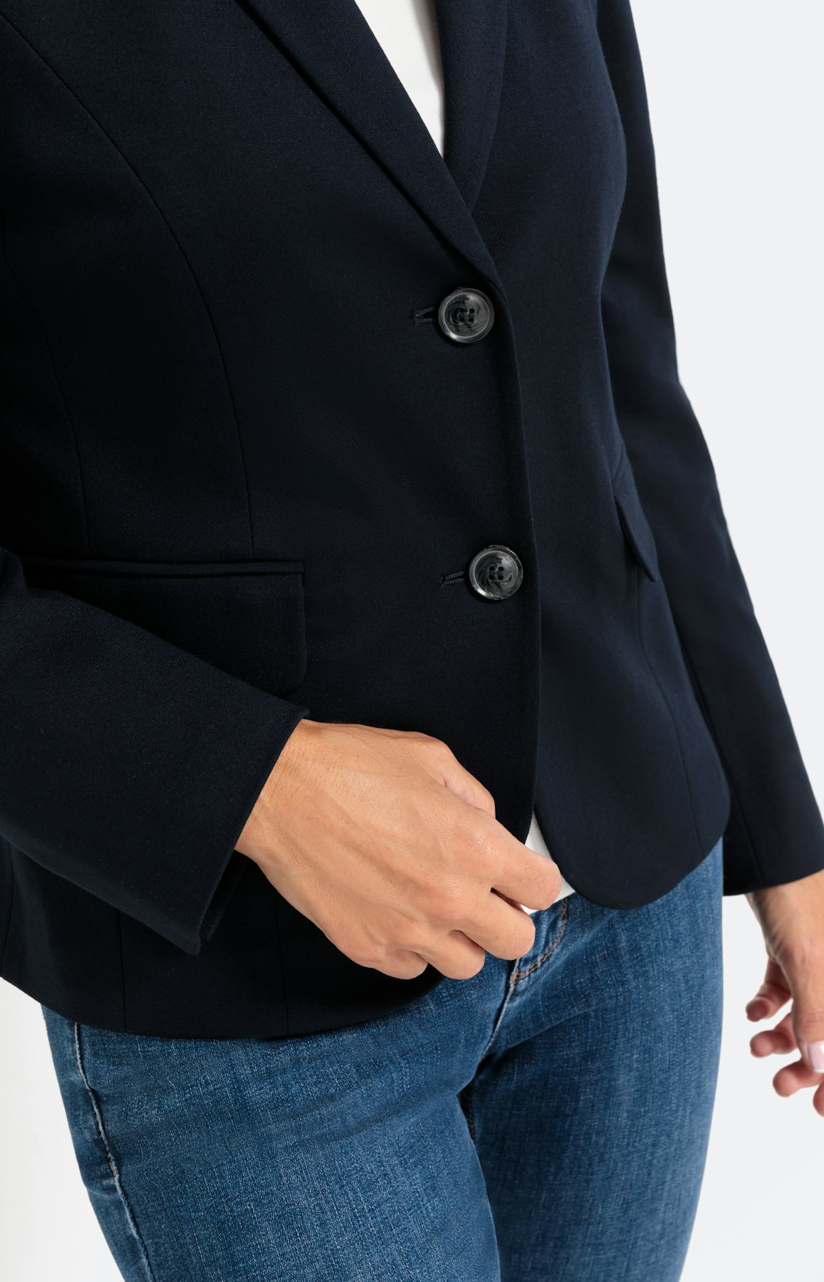 Basic blazer in jersey, navy