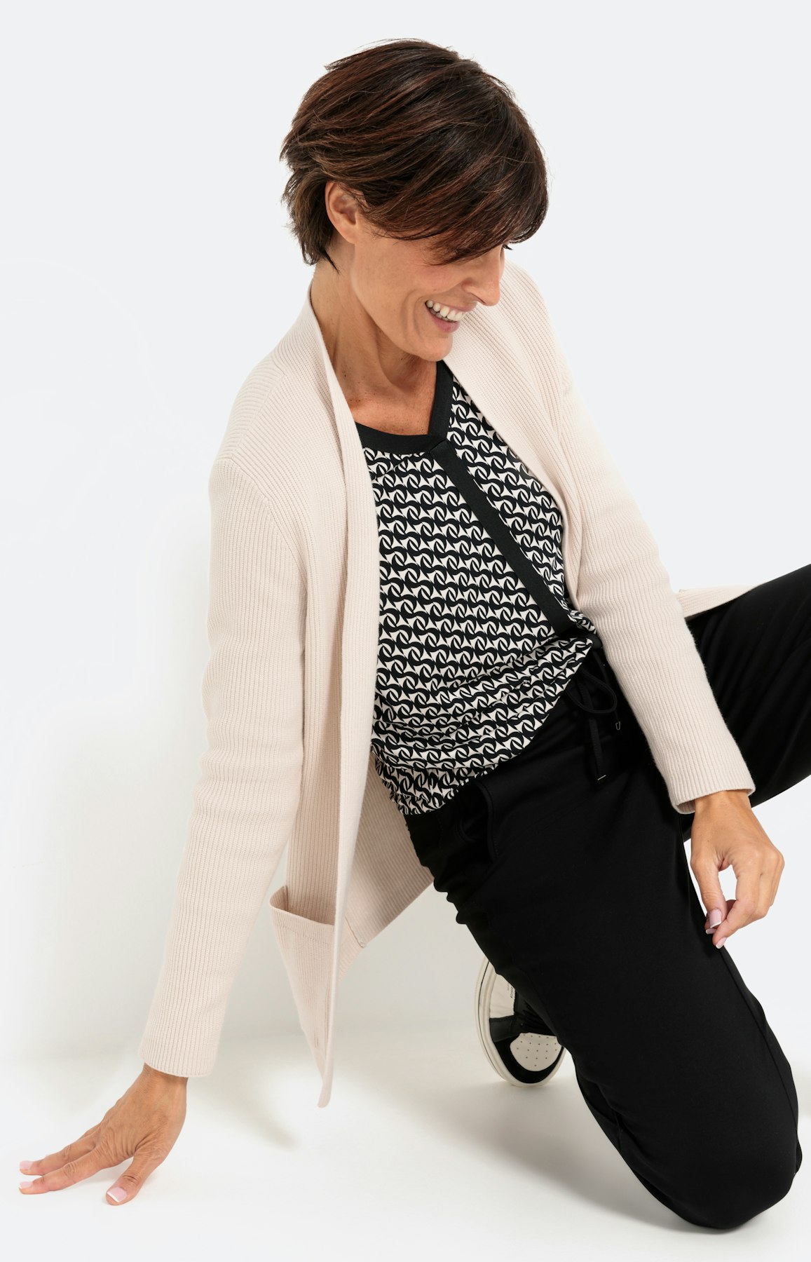 Cardigan in open design met lange mouwen