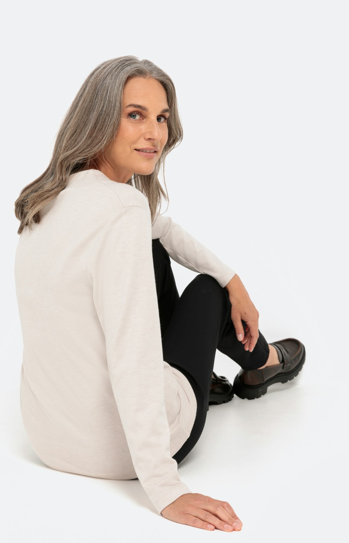 Langarmshirt mit Stehkragen