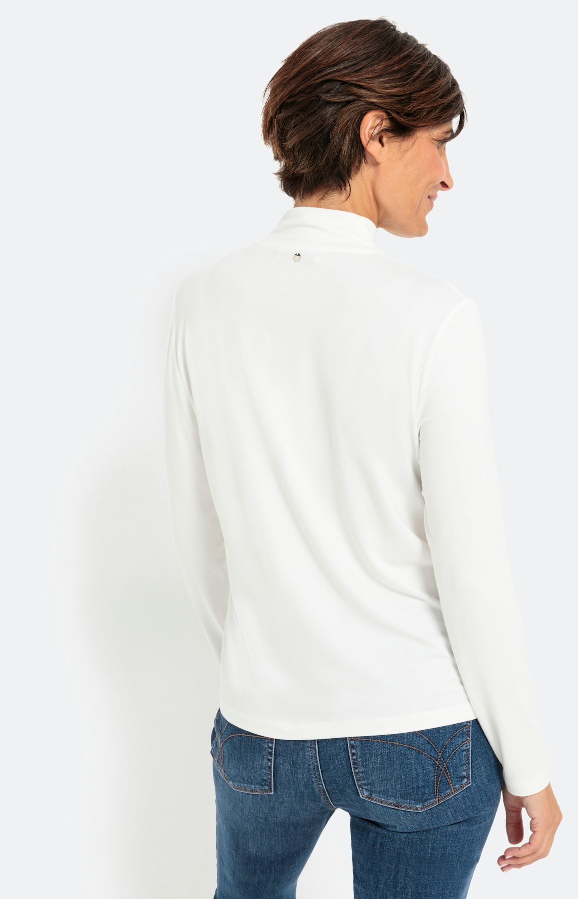 Basic T-shirt met 1/1 mouw, wit