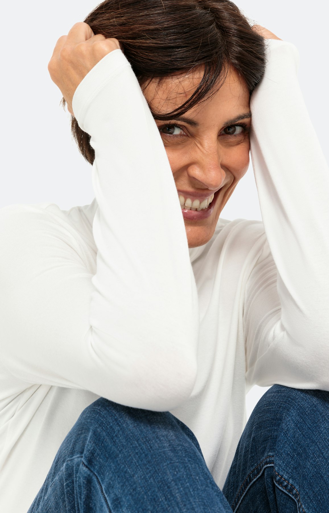 Basic T-shirt met 1/1 mouw, wit