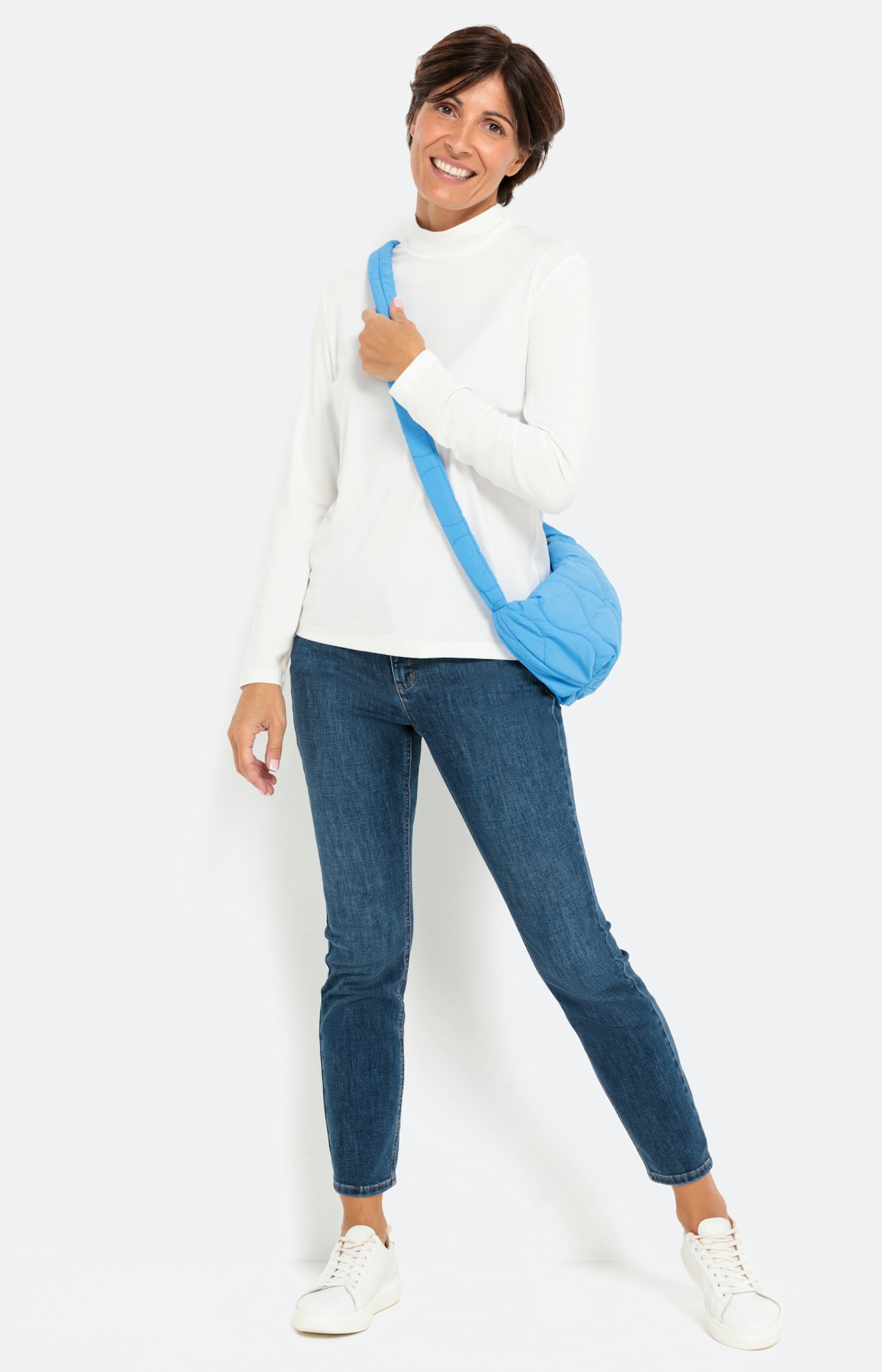 Basic T-shirt met 1/1 mouw, wit