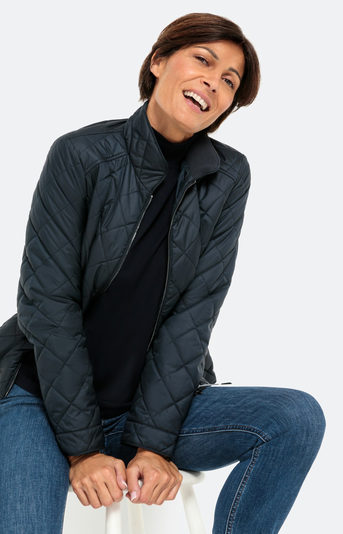 Basic T-shirt met 1/1 mouw, navy