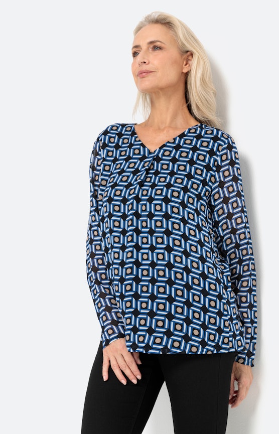 Chiffon shirt met lange mouwen