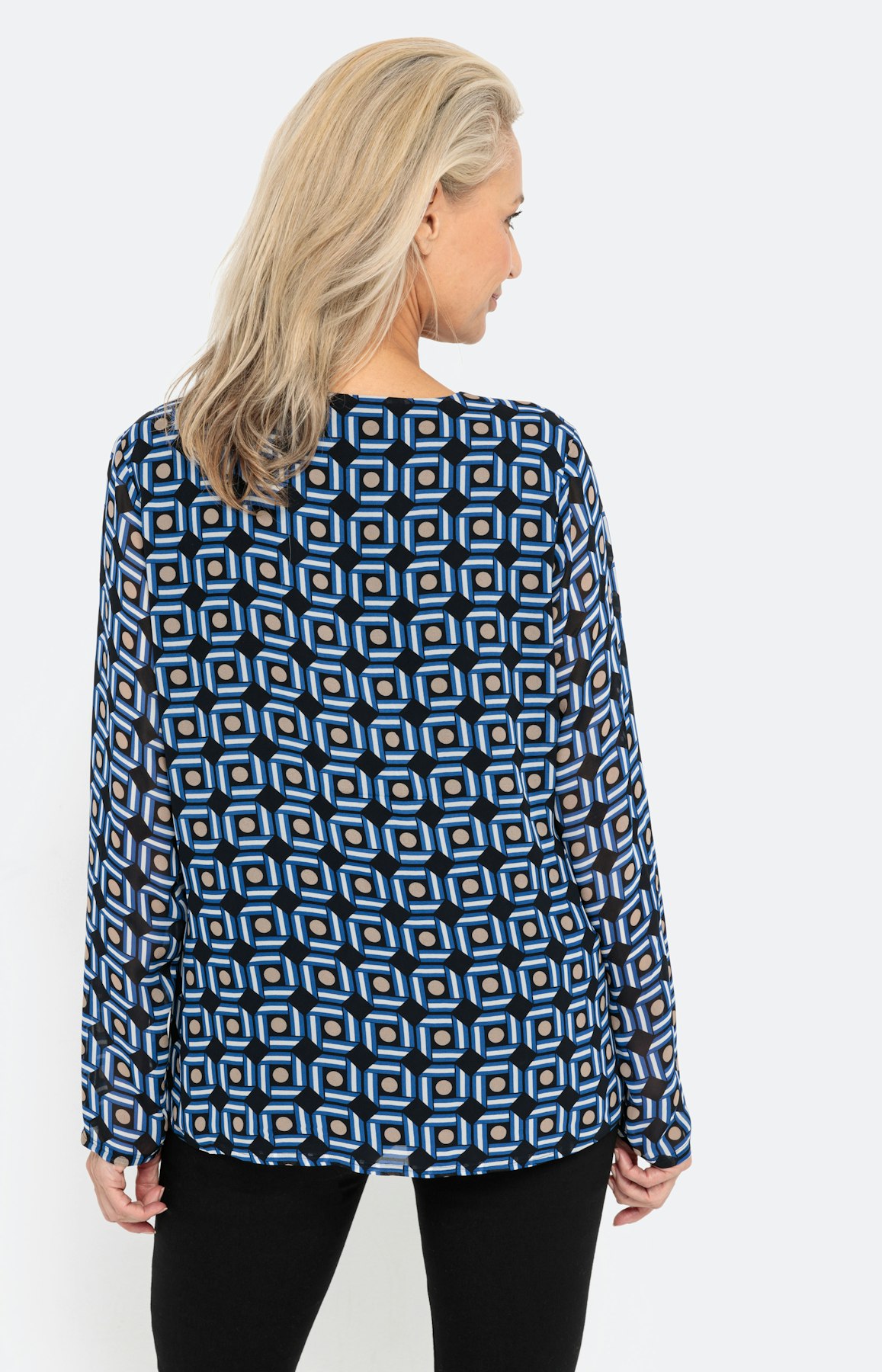 Chiffon-Blusenshirt mit langem Ärmel