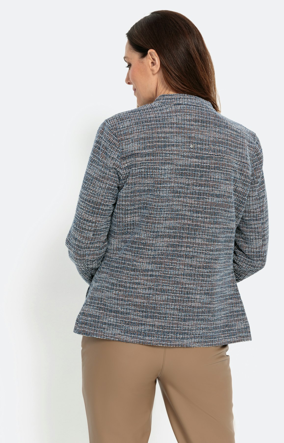 Boucléblazer in fijne tricotkwaliteit