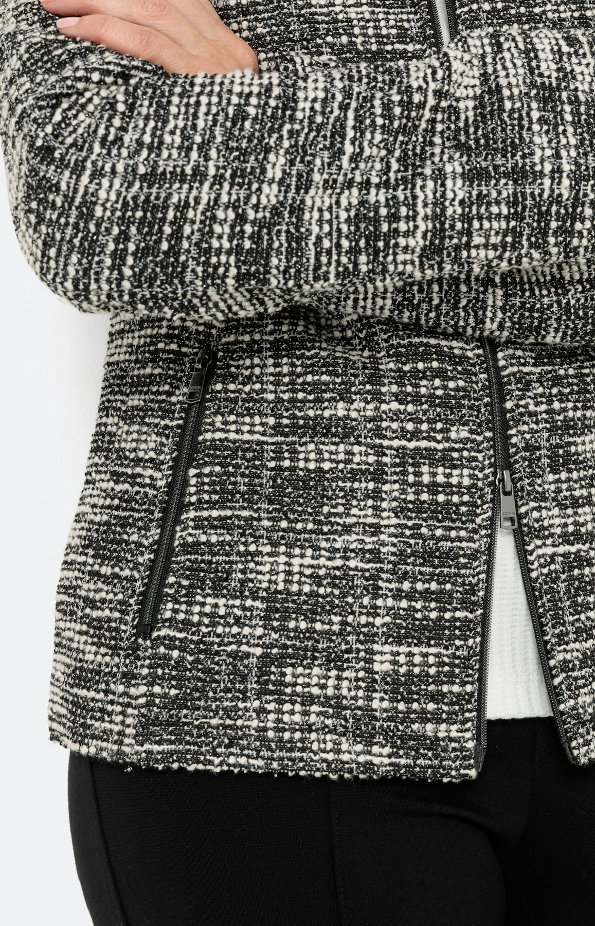 Smalle blazer in bouclé-look