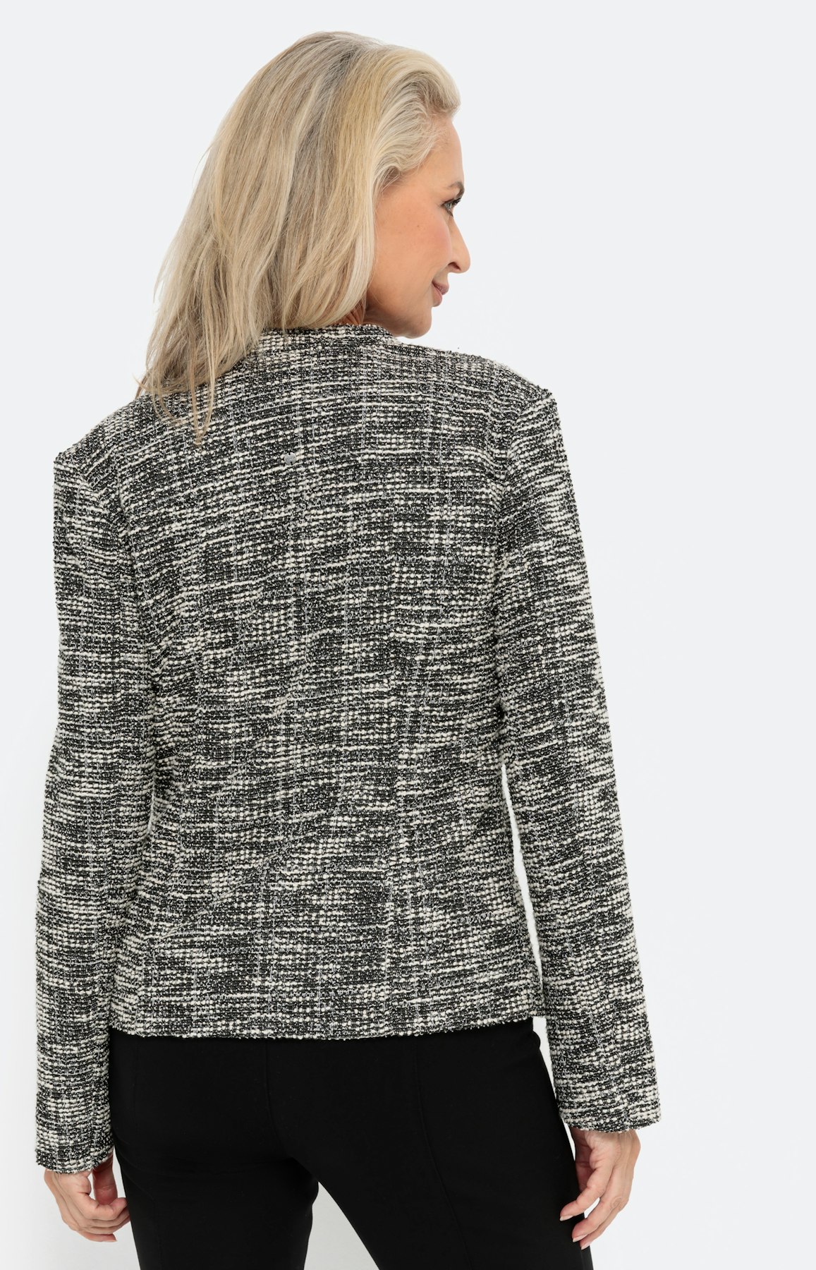 Smalle blazer in bouclé-look