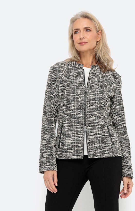 Smalle blazer in bouclé-look