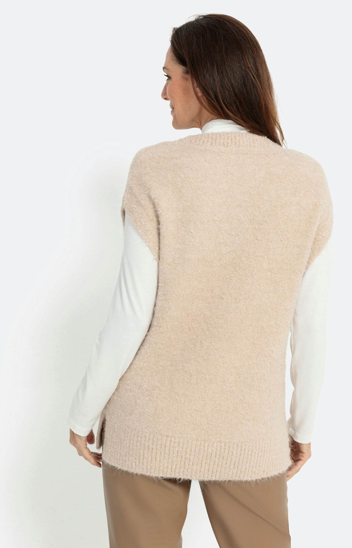 Gebreide slip-over in bouclé-look