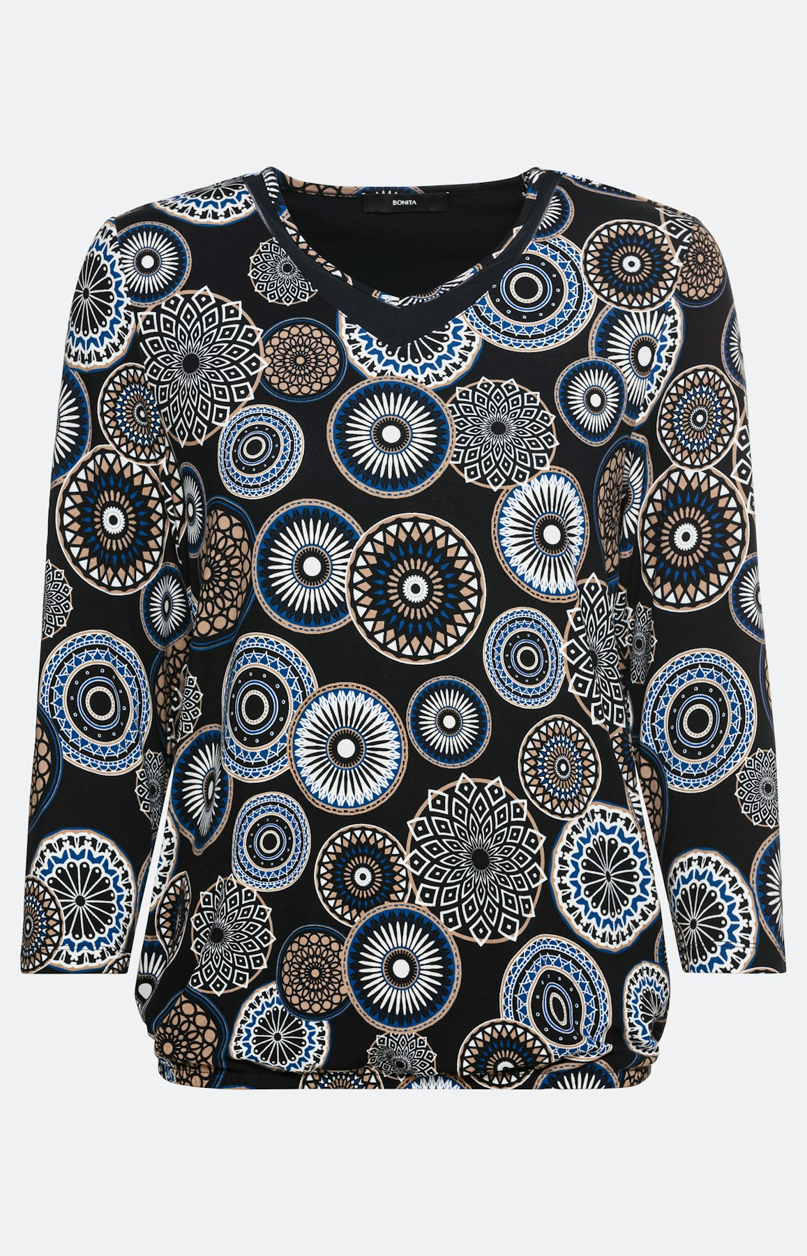 Shirt met een meshinzet bij de V-hals