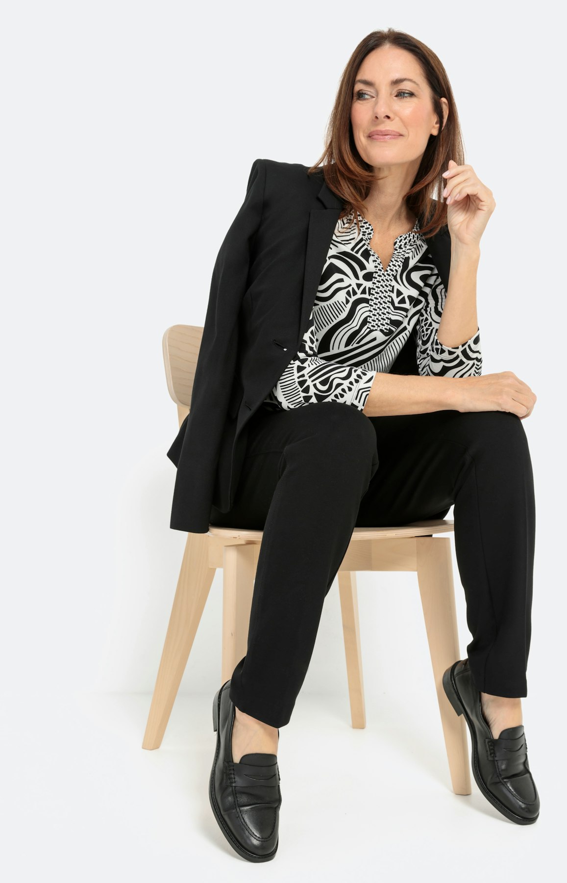 Shirt in all-over design met 3/4-mouwen