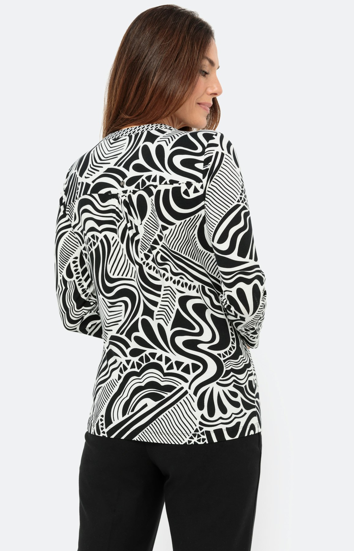 Shirt in all-over design met 3/4-mouwen