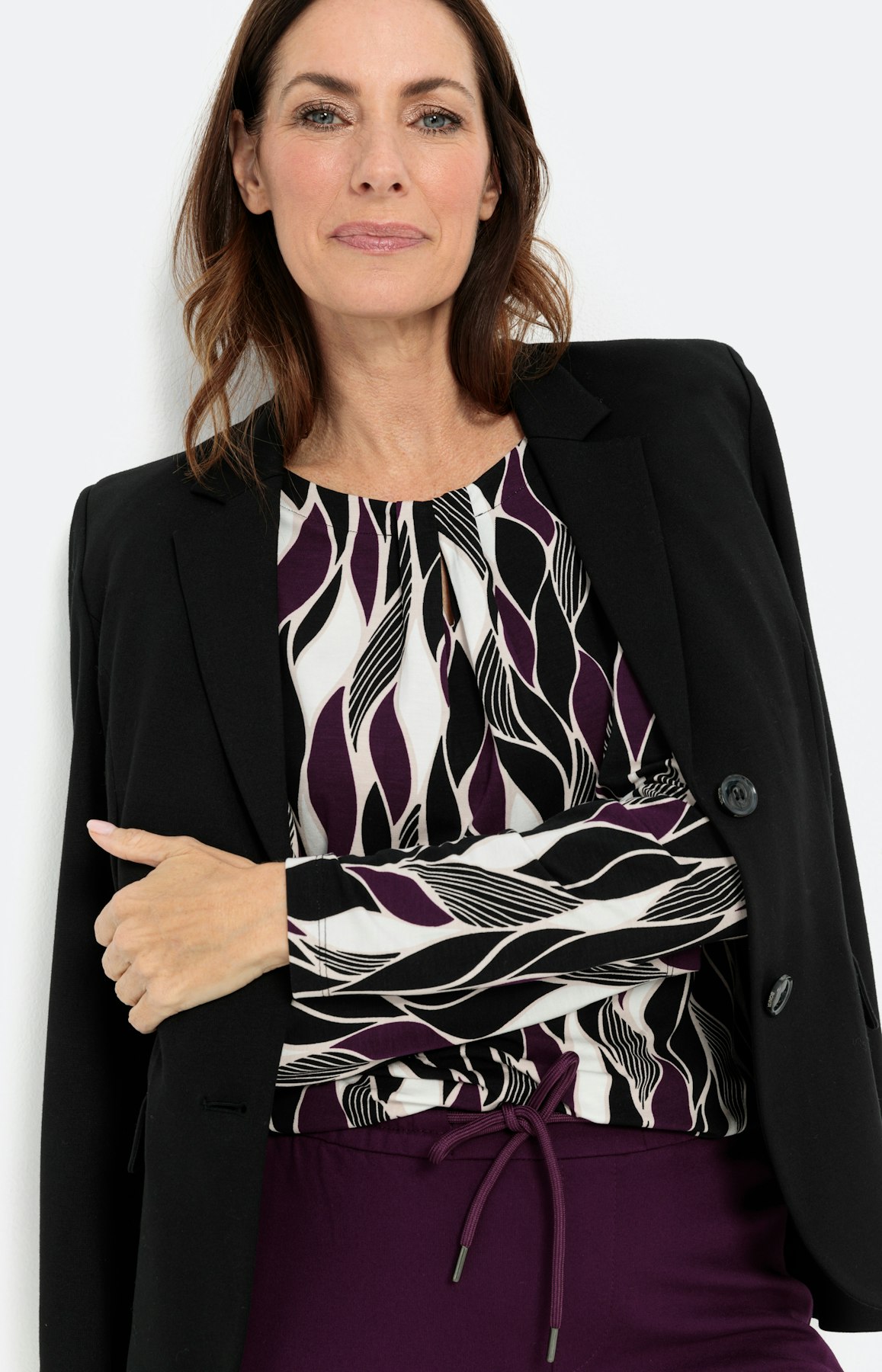 Shirt met sleutelgat bij de hals