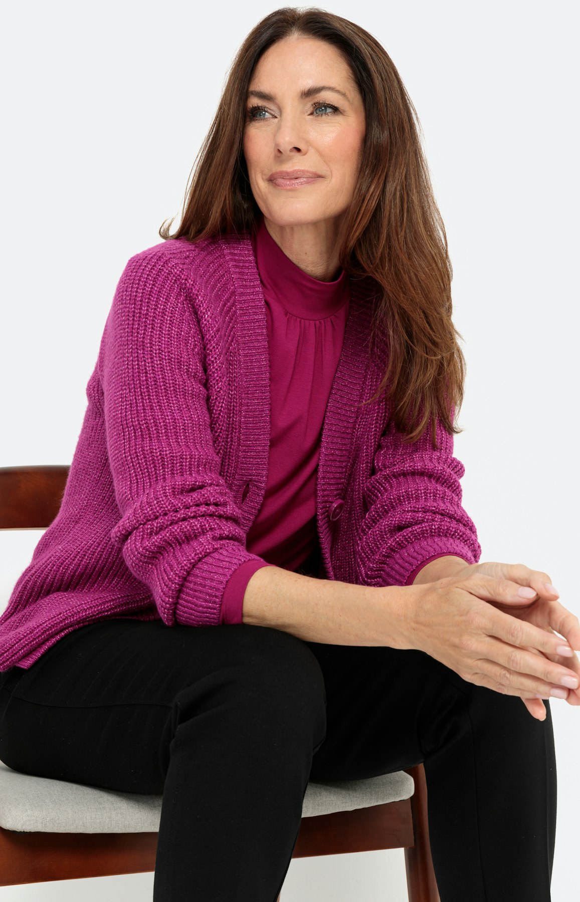 Unifarbenes Langarmshirt mit Rollkragen