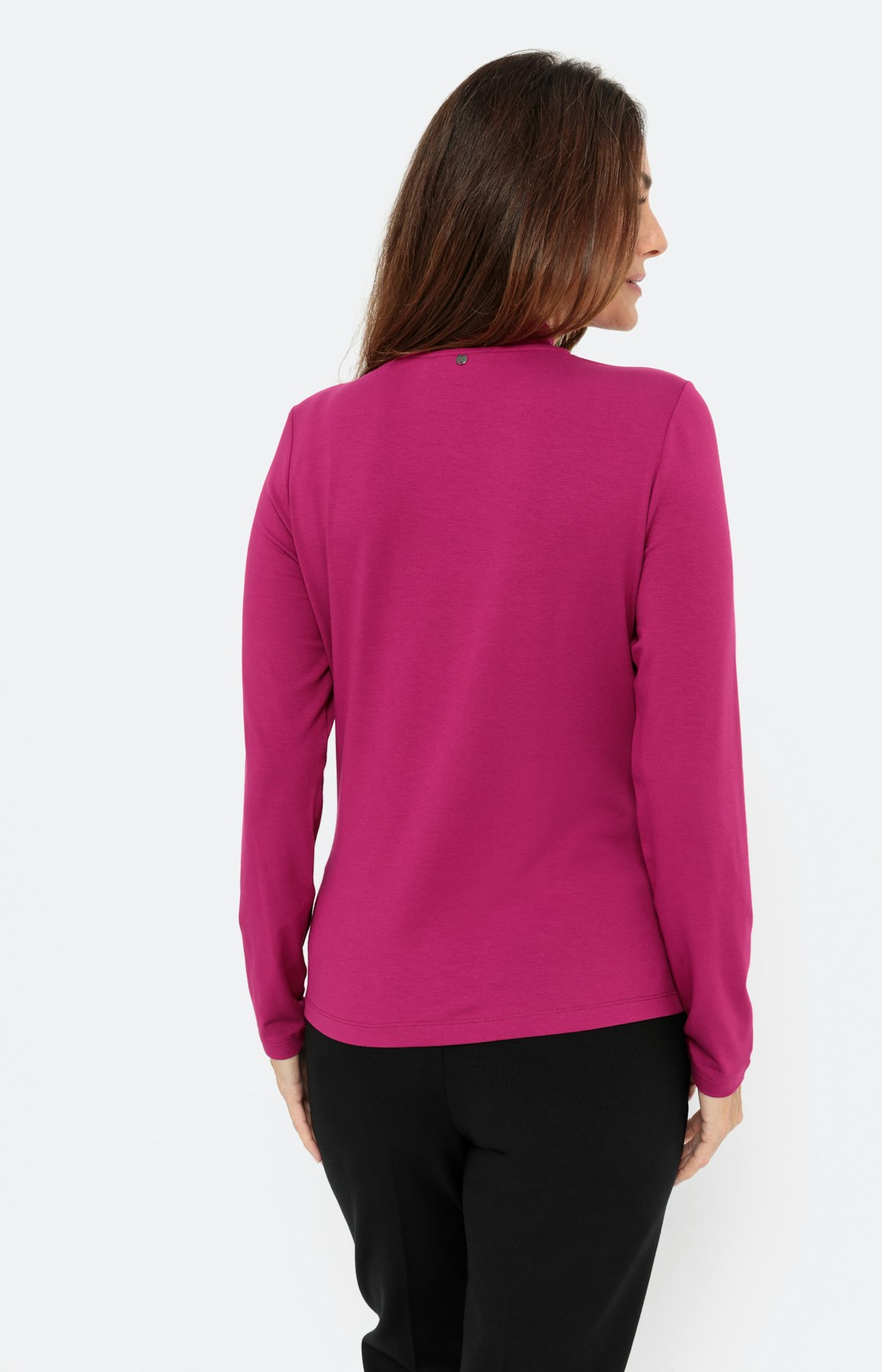 Unifarbenes Langarmshirt mit Rollkragen