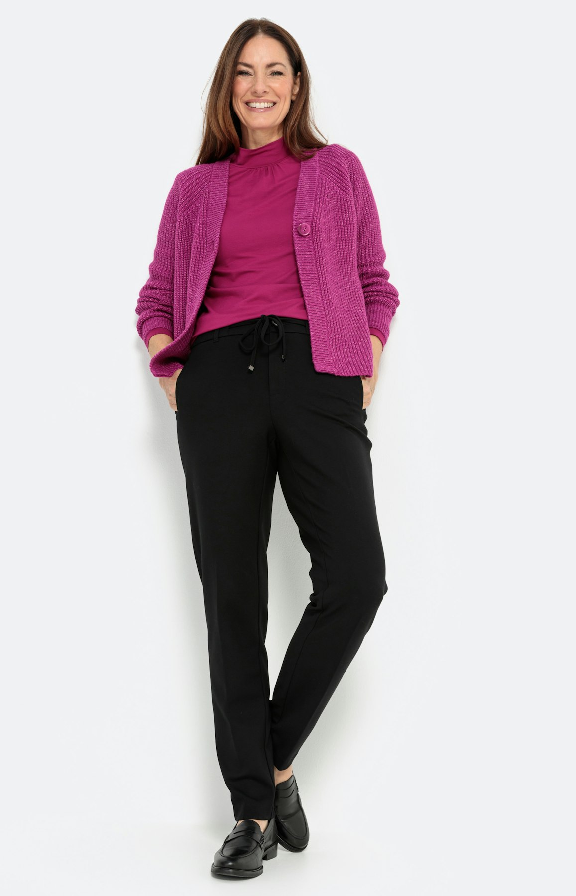 Unifarbenes Langarmshirt mit Rollkragen