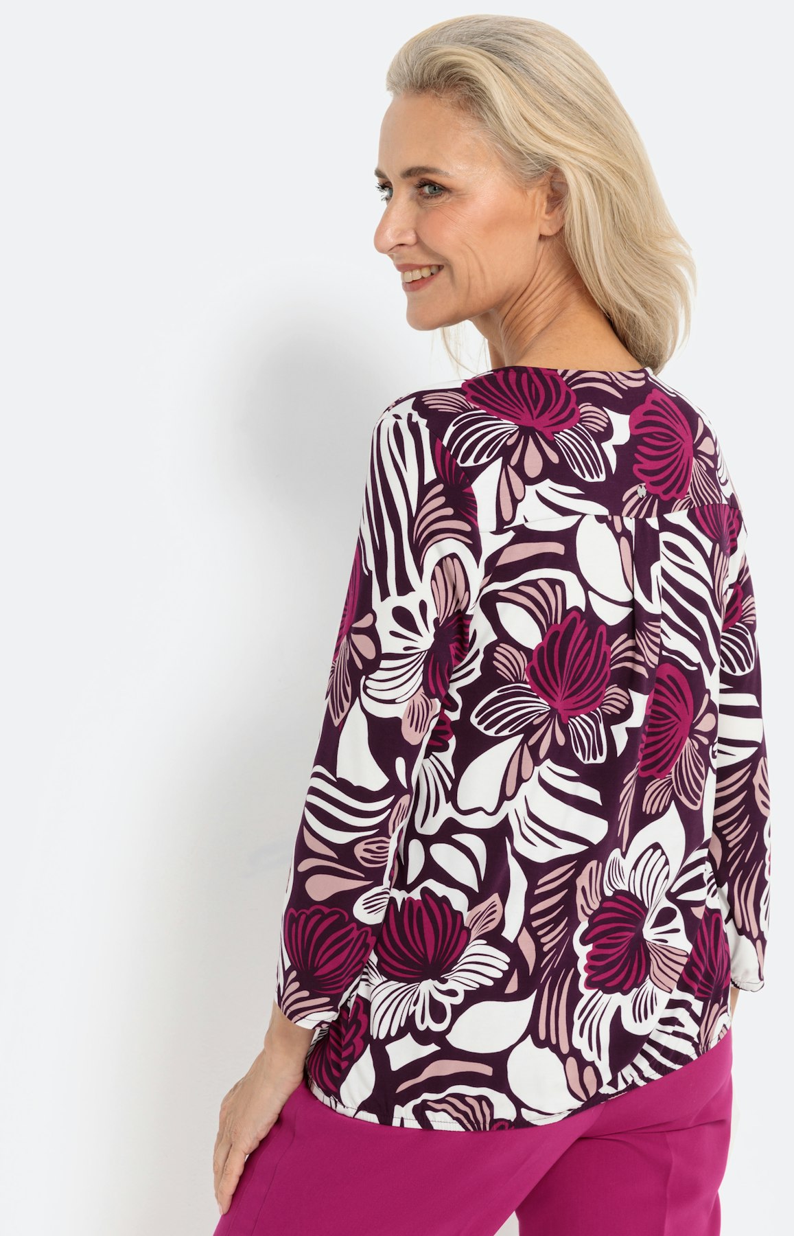 Shirt im Blumen-Design mit 3/4-Arm