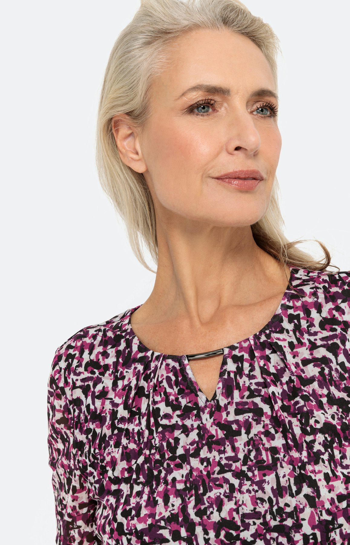 Shirt in meshkwaliteit met lange mouwen