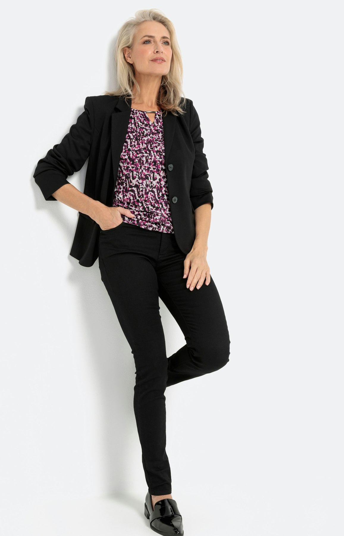 Shirt in meshkwaliteit met lange mouwen