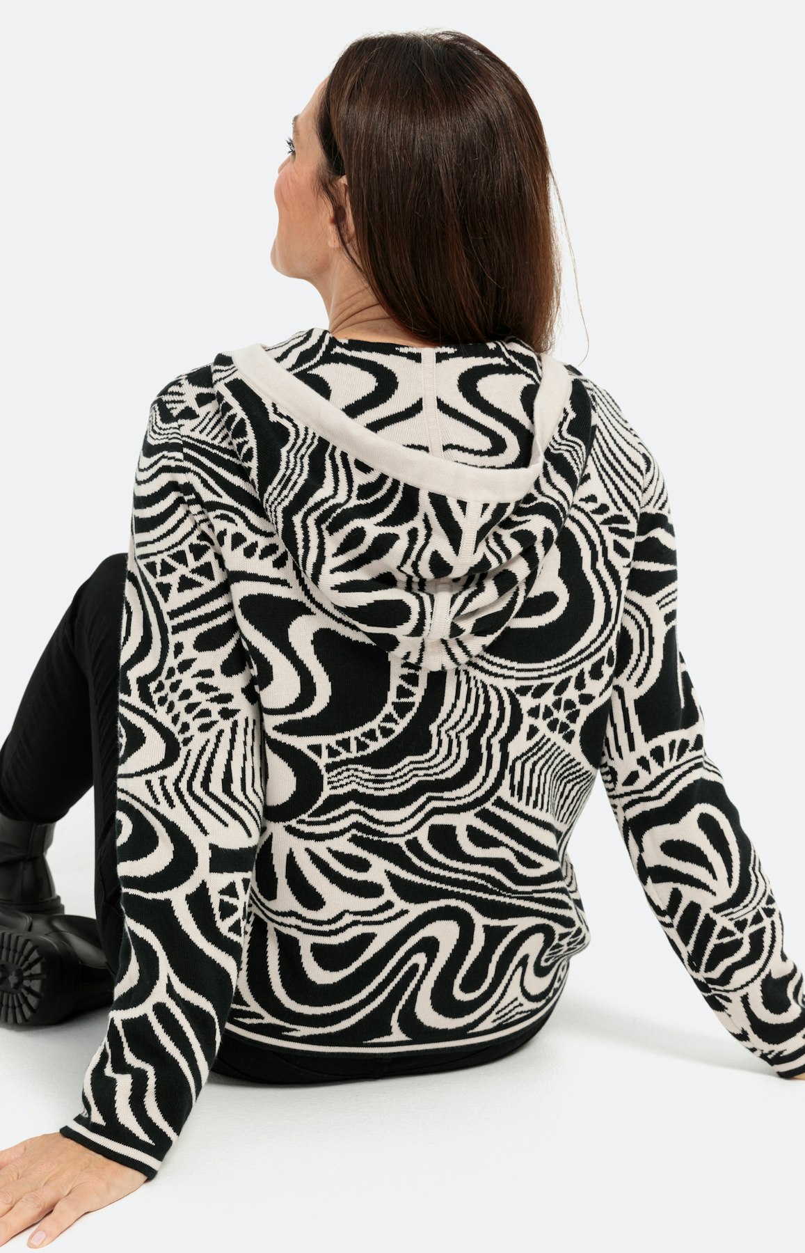 Capuchontrui van zacht tricot