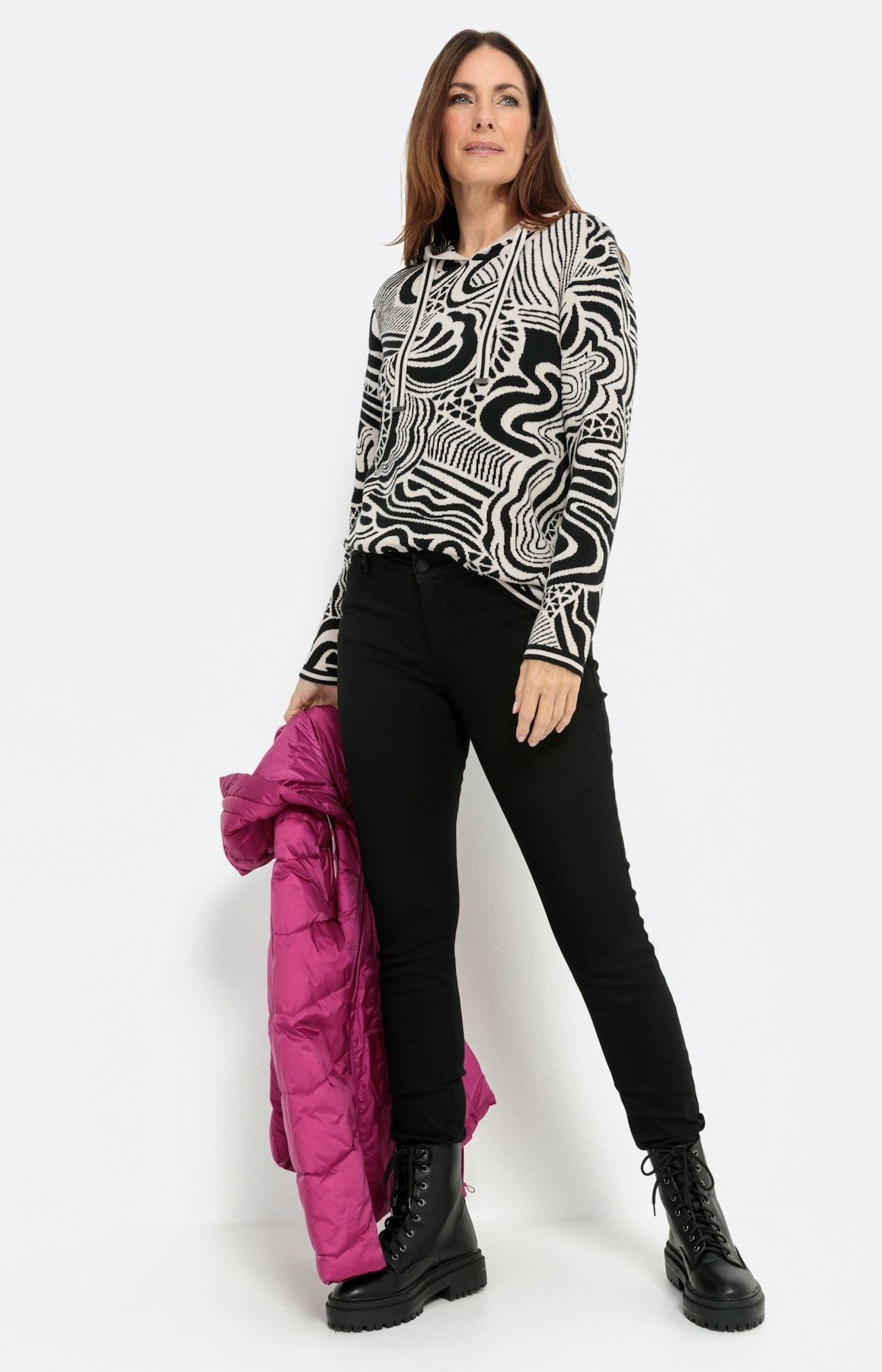 Capuchontrui van zacht tricot