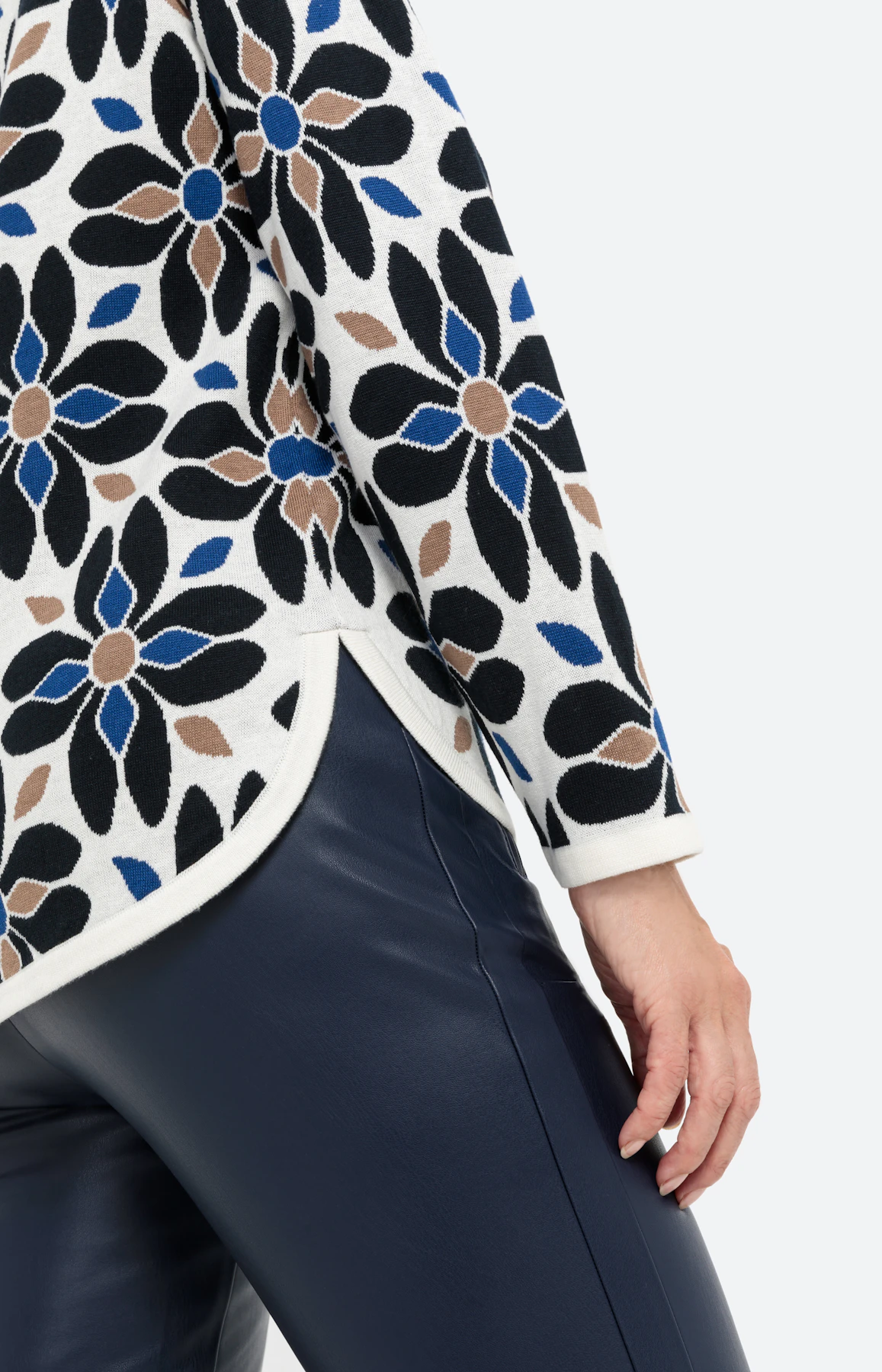 Pullover im Jacquard-Look mit Stehkragen
