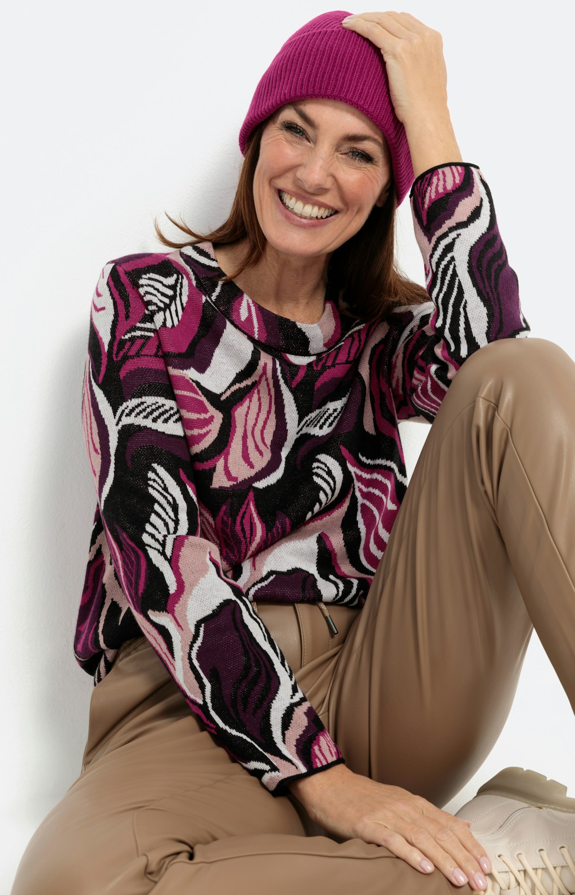 Trui in jacquard-look