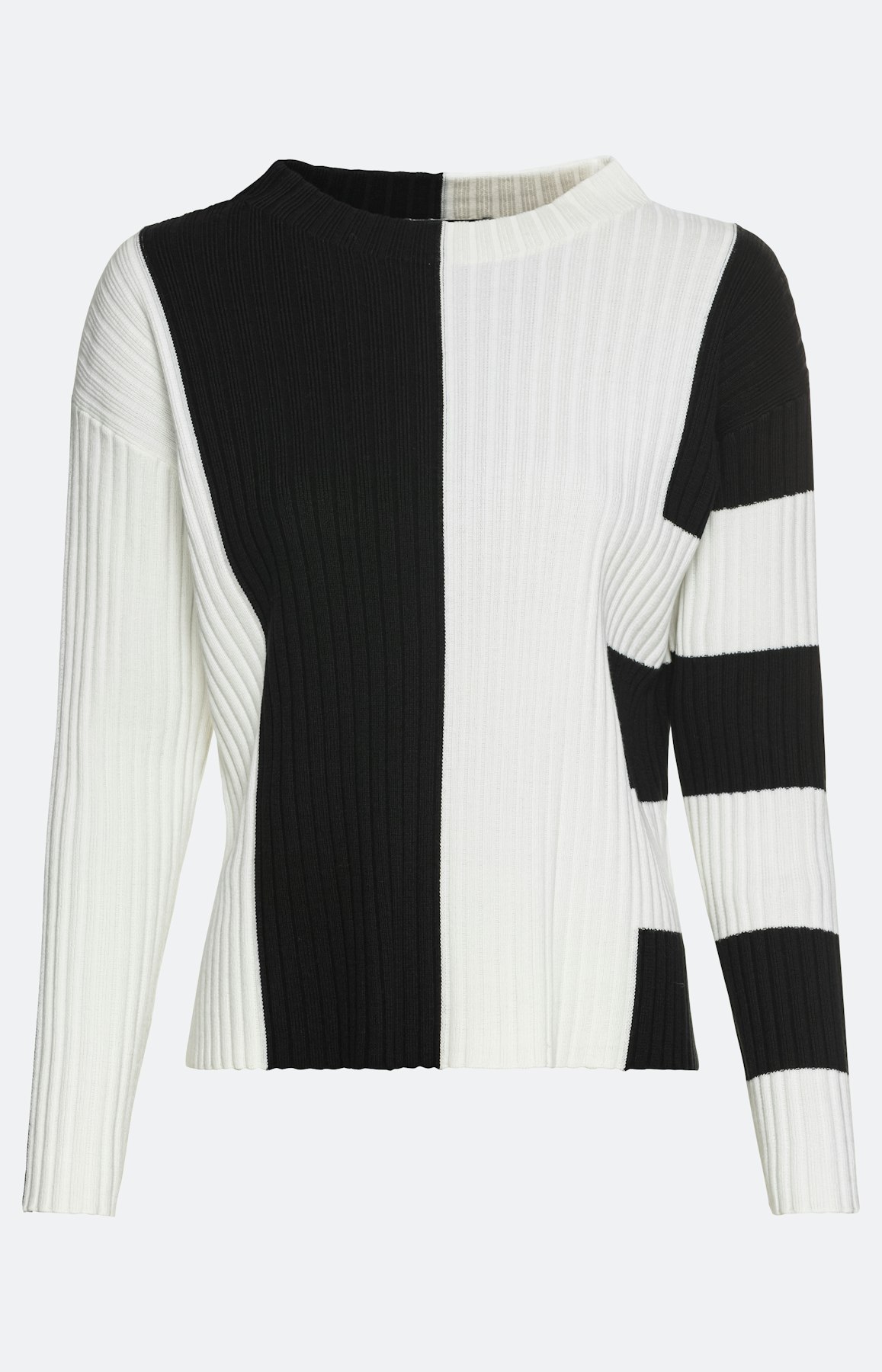 Pullover mit Streifen und Rippstruktur