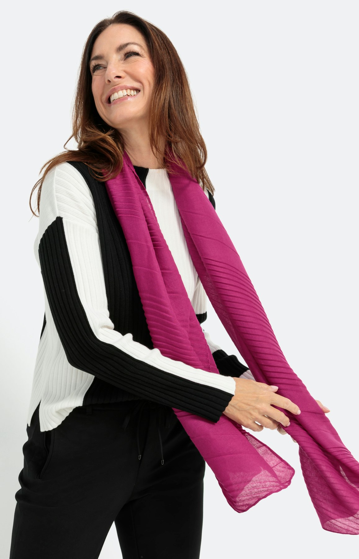 Pullover mit Streifen und Rippstruktur