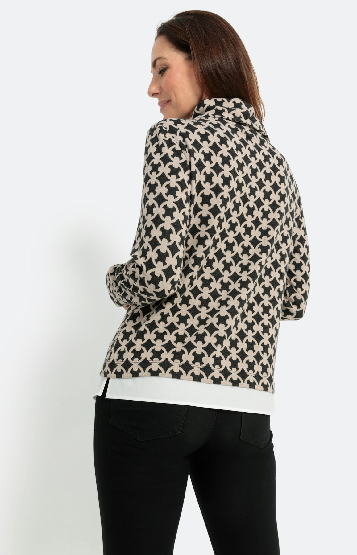 Sweatshirt met lange mouwen en col