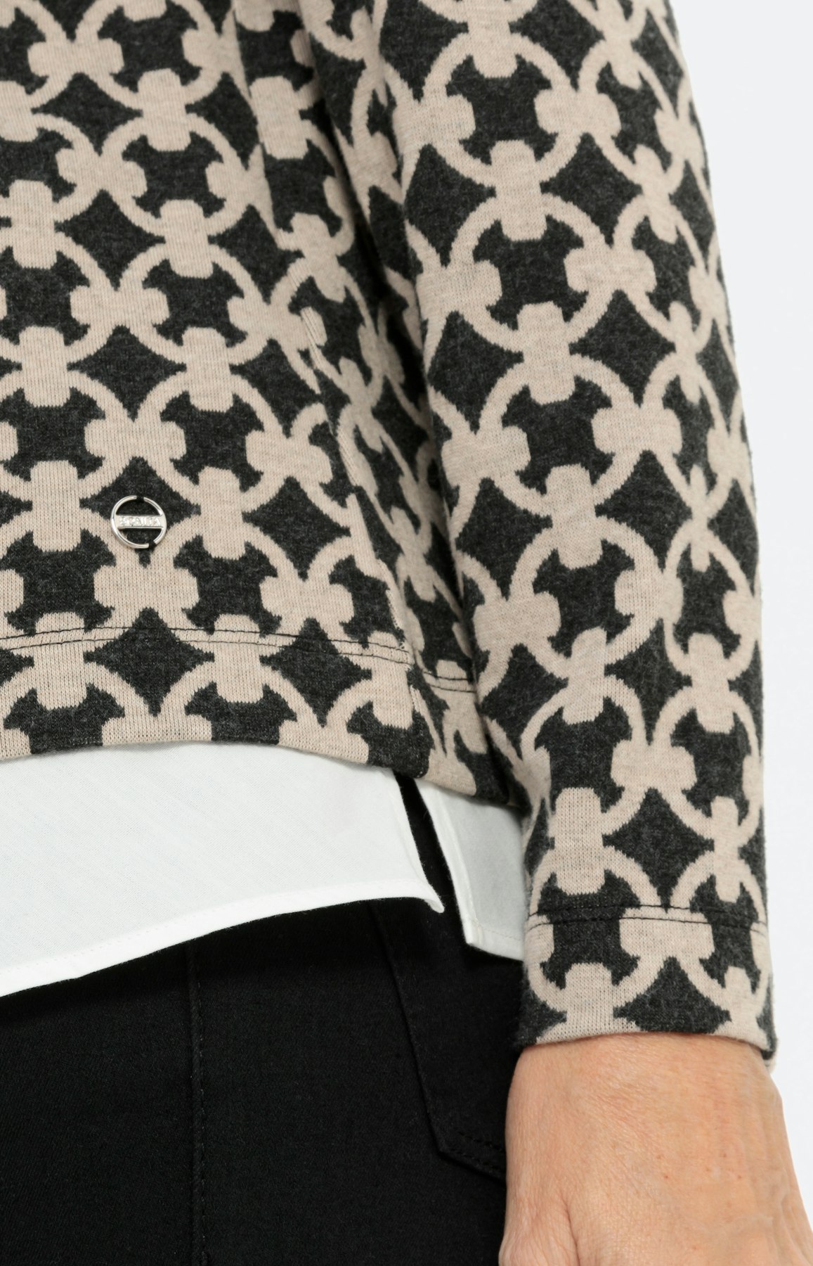 Sweatshirt met lange mouwen en col