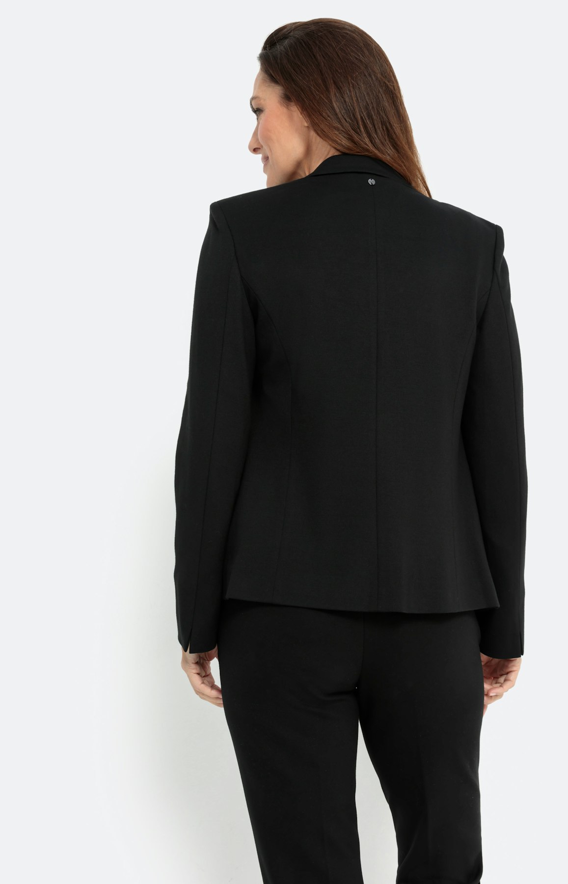 Basic blazer in jersey, zwart