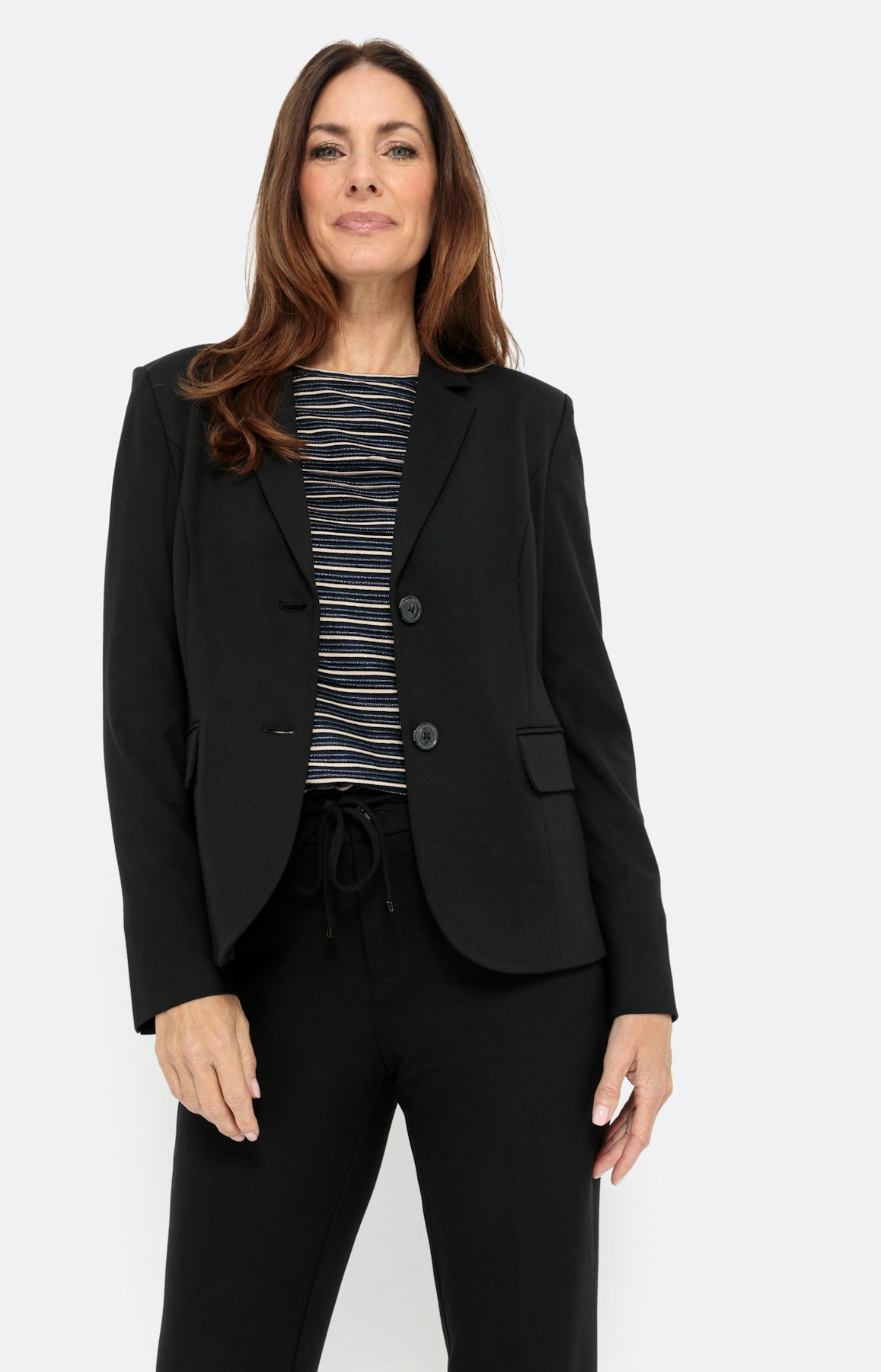 Basic blazer in jersey, zwart