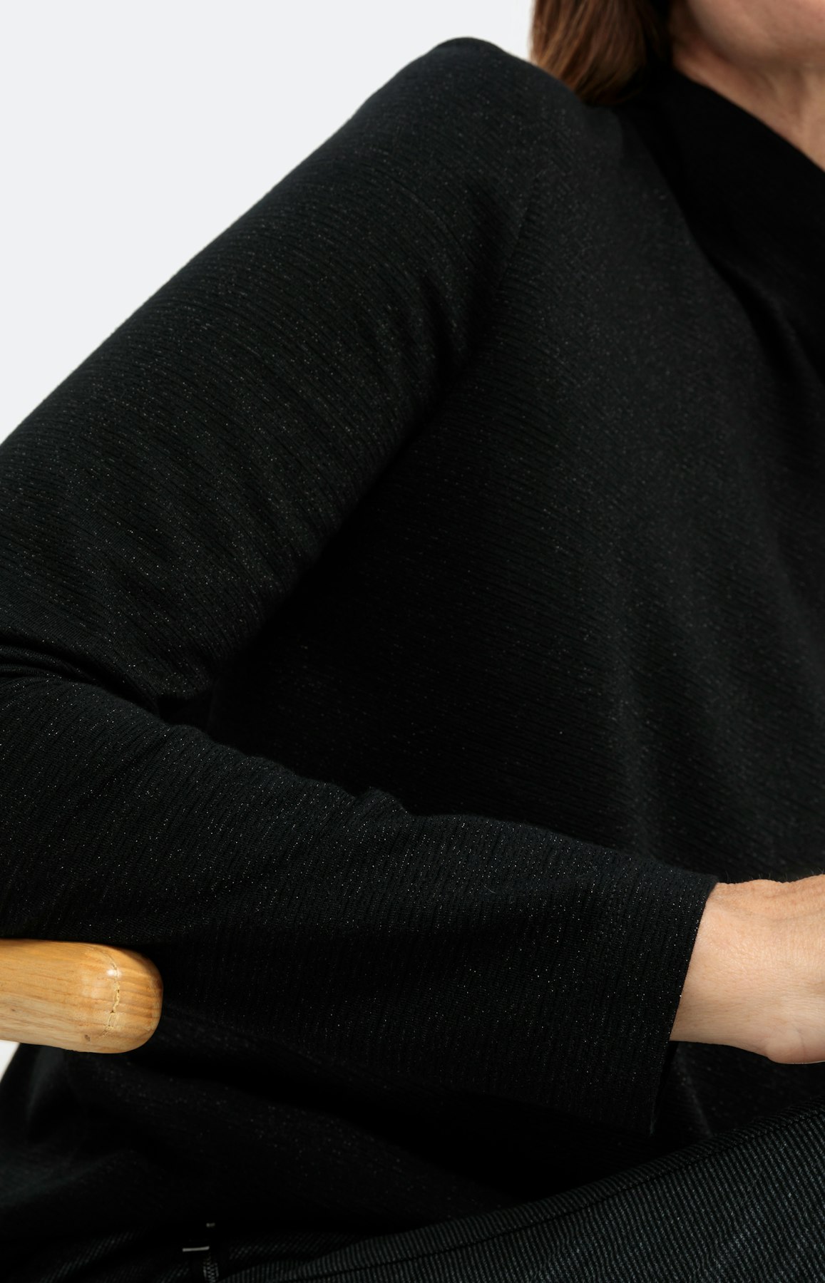 Glitterend shirt met opstaande kraag