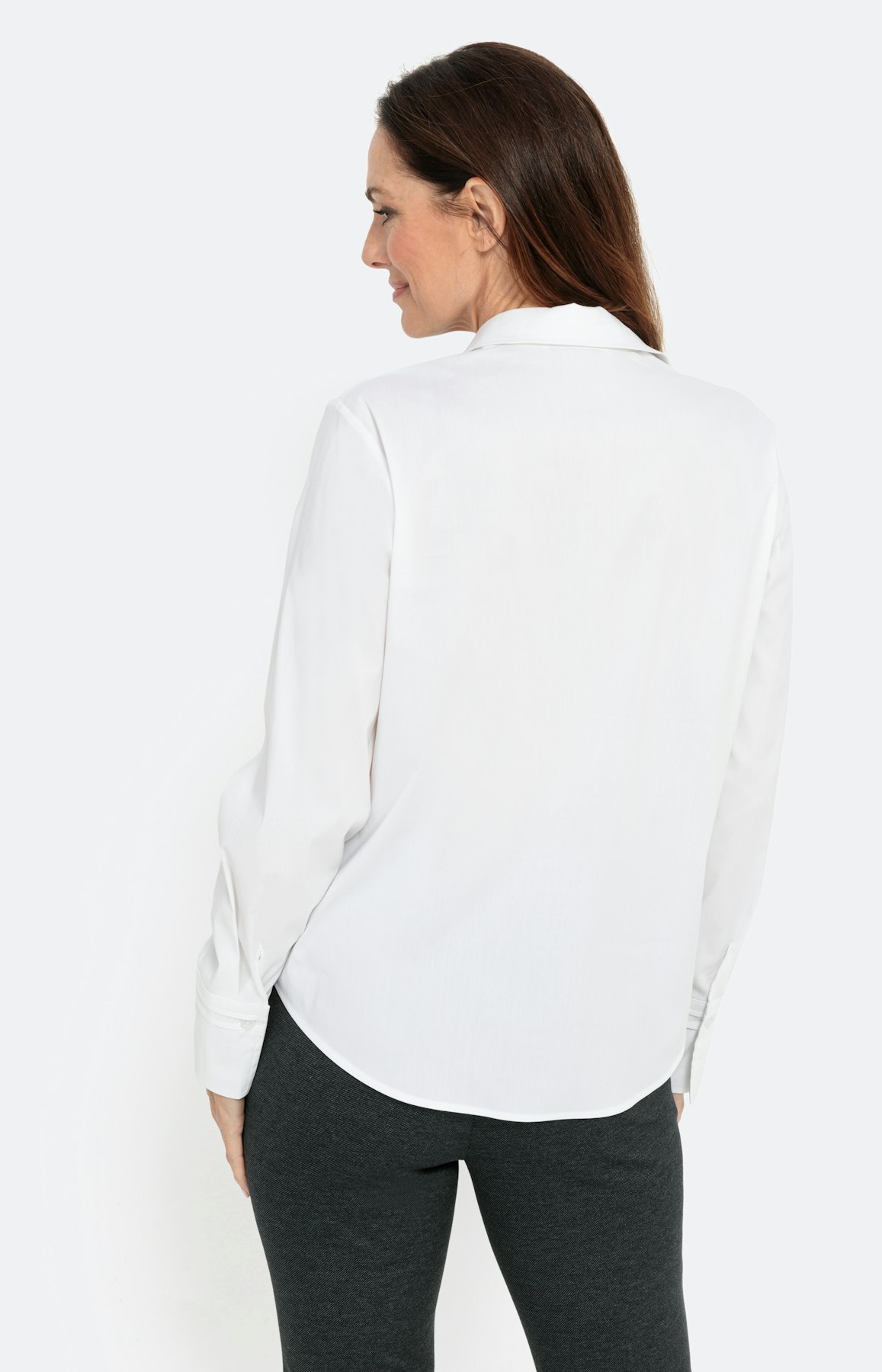 Basic stretch overhemd blouse, wit