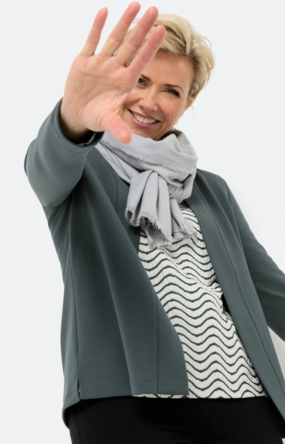 Scuba-cardigan met lange mouwen