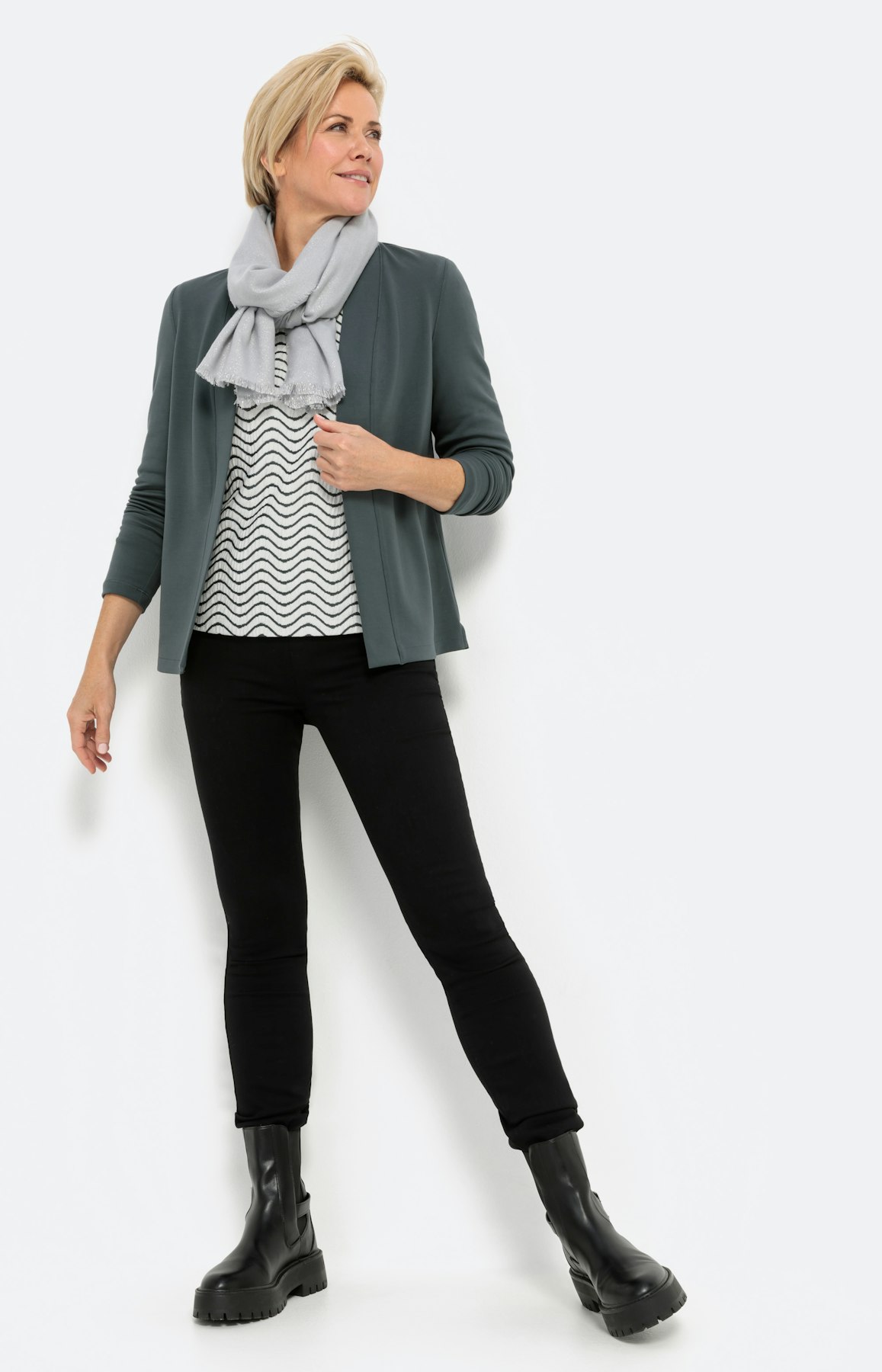 Scuba-cardigan met lange mouwen