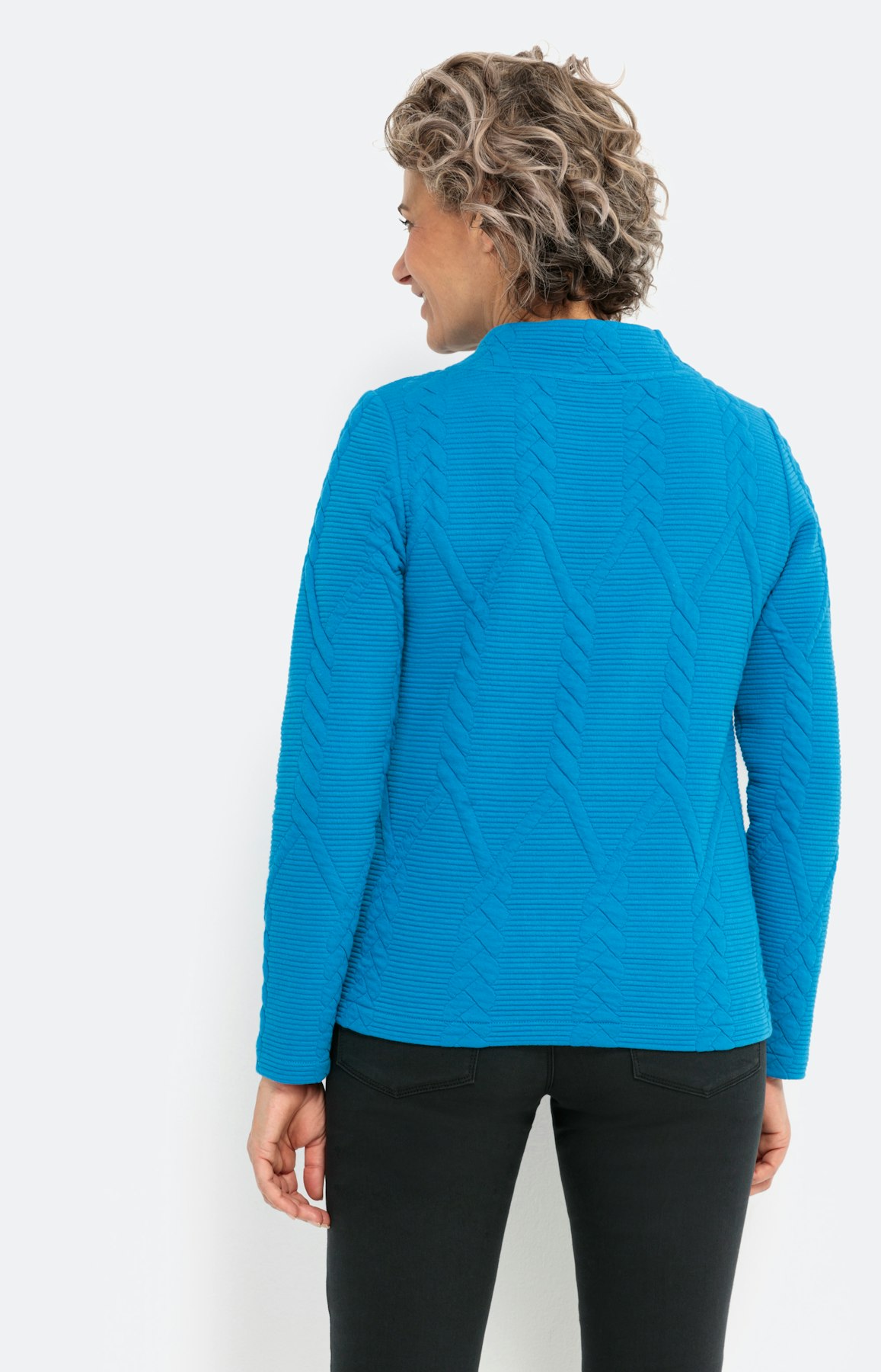 Sweatshirt met kabelmotief