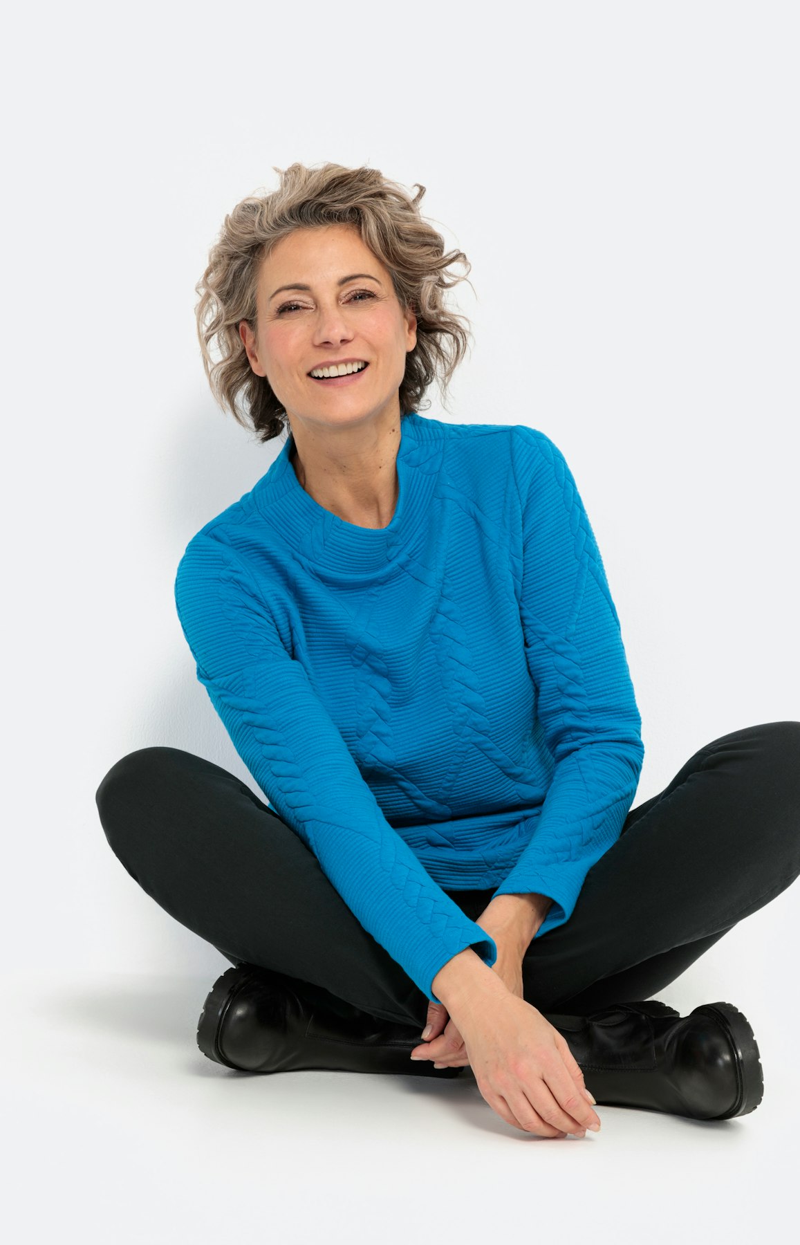 Sweatshirt met kabelmotief