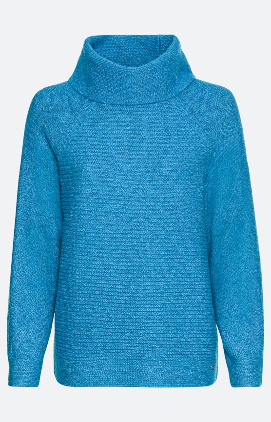 Gestreifter Pullover mit unifarbenem Arm