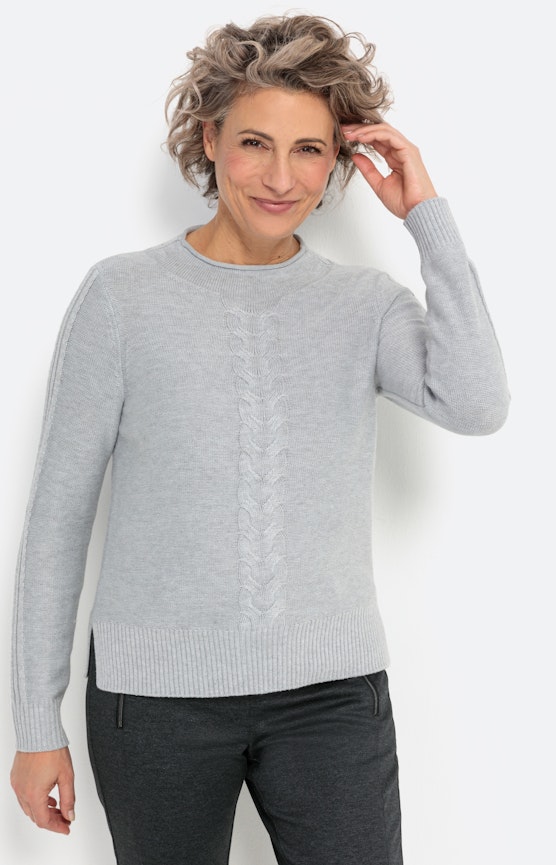 Pullover mit Zopfmuster-Detail